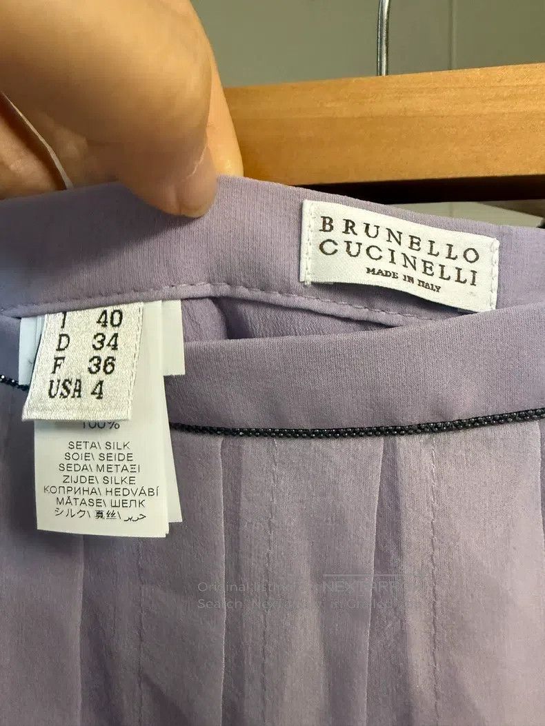 Brunello Cucinelli Brunello Cucinelli 25 Models of Lilac Colored Beaded Silk Size 26" / US 2 / IT 38 - 5 Thumbnail