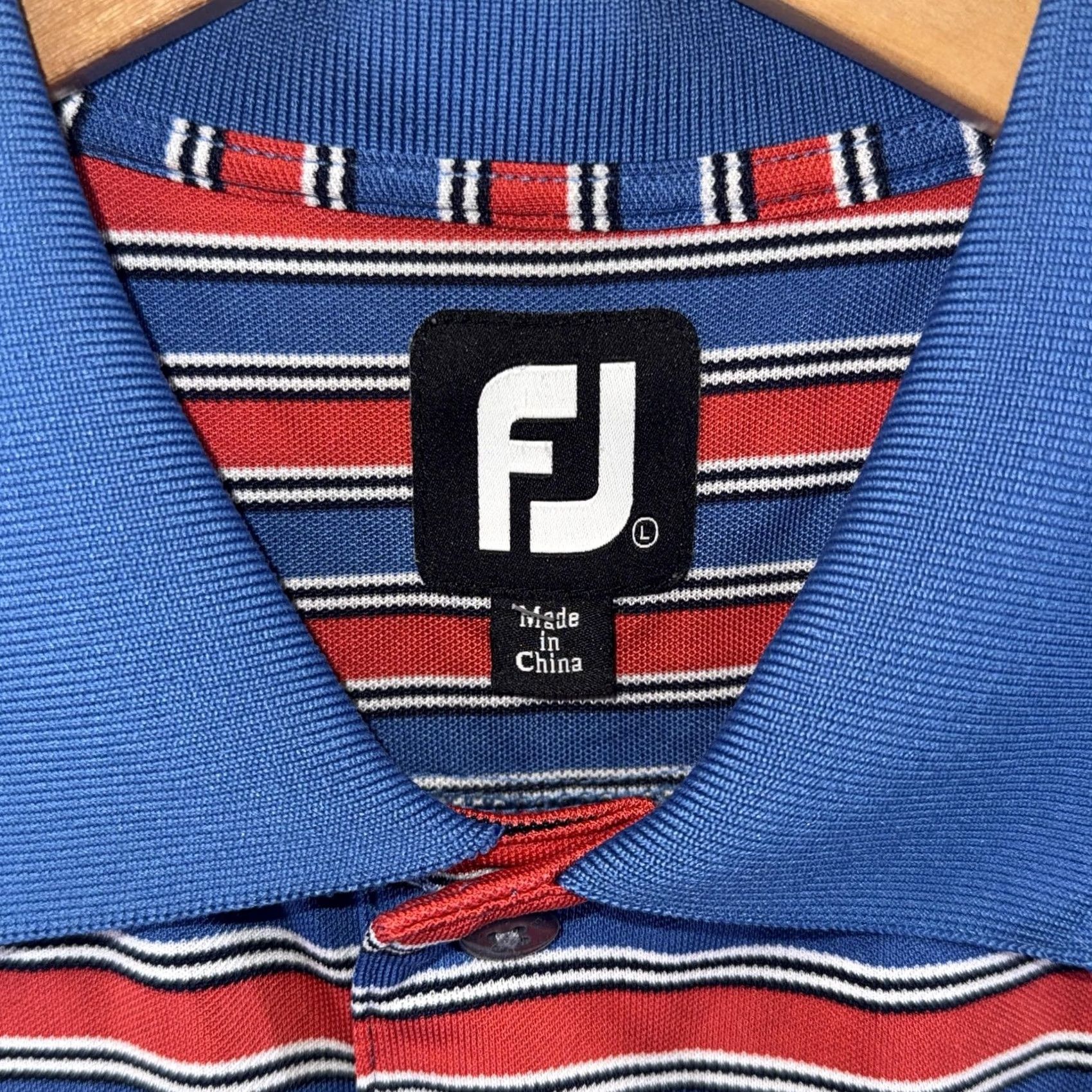 Footjoy FootJoy Polo Shirt Mens Large Blue Red Striped Golf Lightweight Performance Breathable Moisture Wicking Athletic Shirt Polo Size US M / EU 48-50 / 2 - 4 Thumbnail