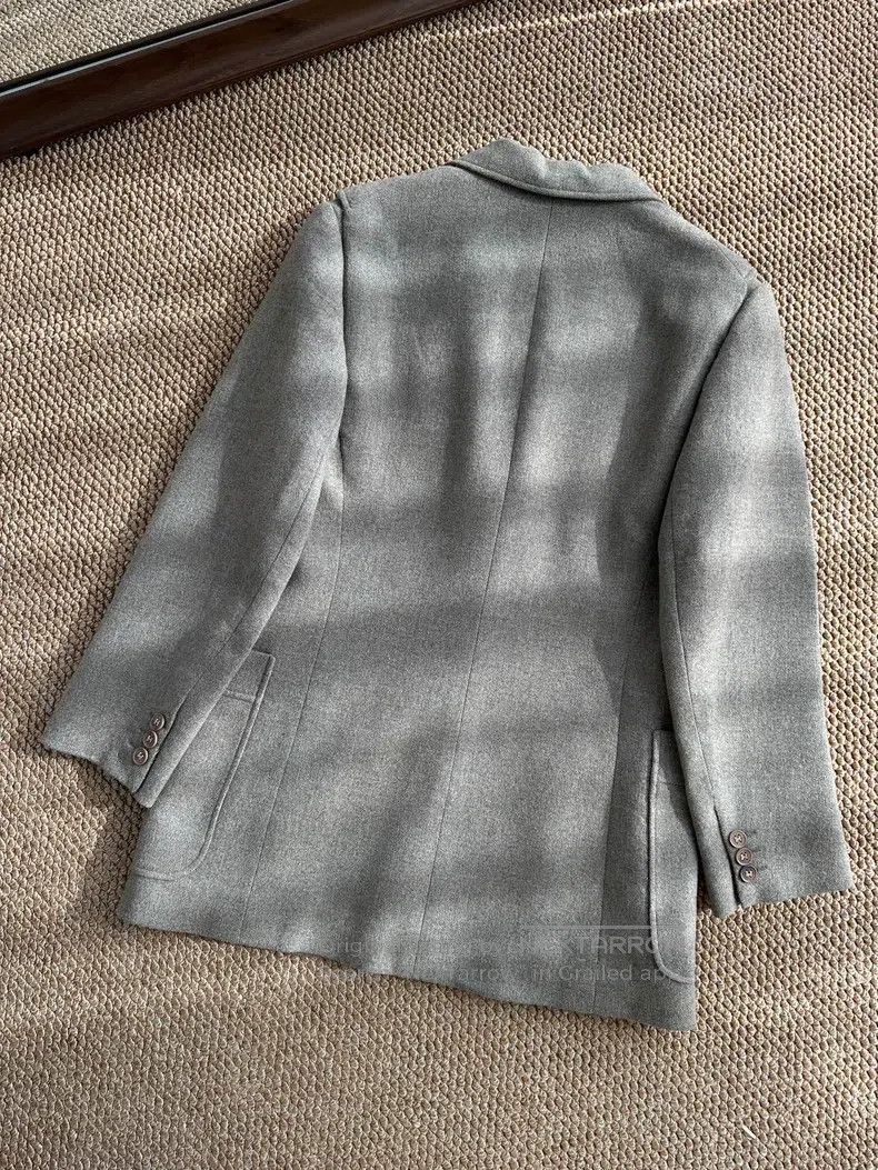 Hermes Hermes Wool and cashmere single-breasted blazer, chestnut Size M / US 6-8 / IT 42-44 - 4 Thumbnail