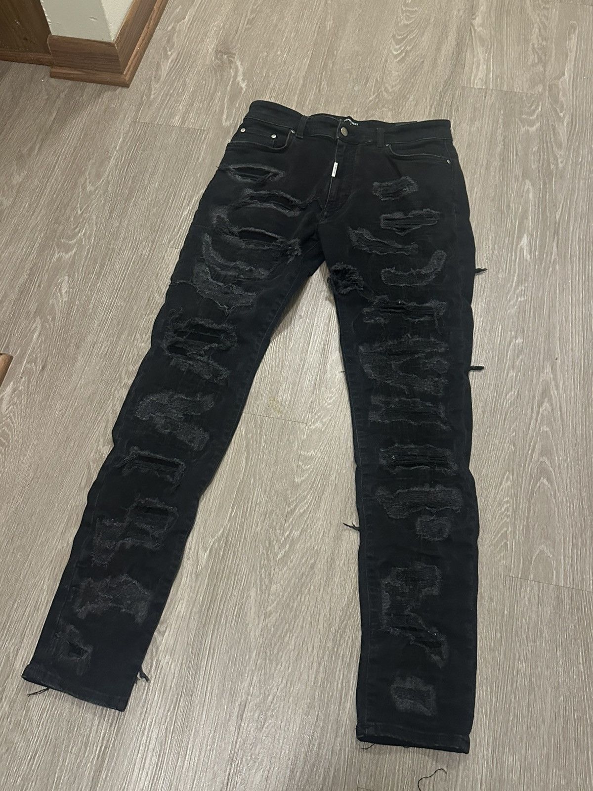 Represent Clo. Represent Distressed Black Denim Jeans Size 34 Size US 34 / EU 50 - 1 Thumbnail