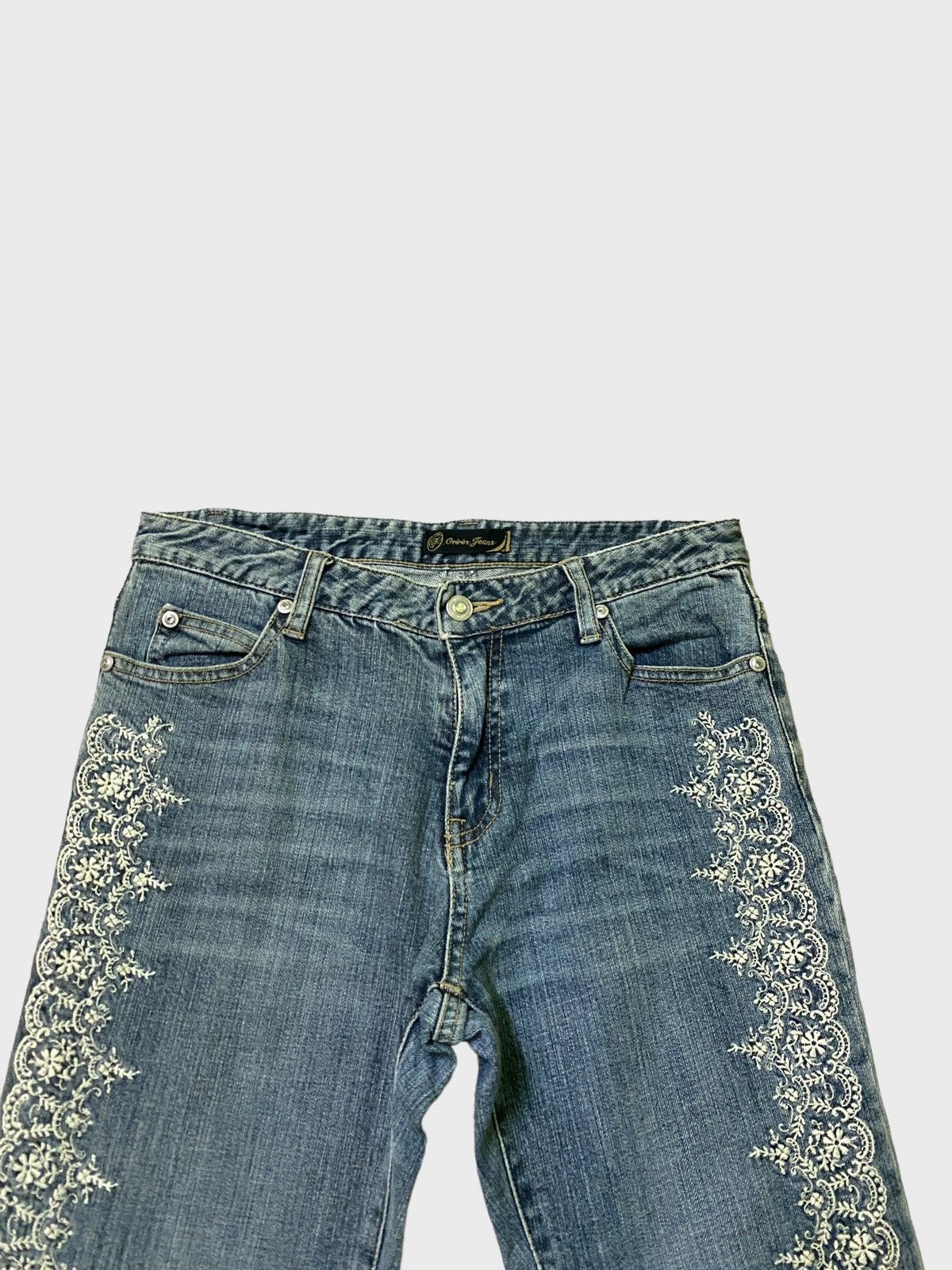 Japanese Brand Flared ORIRIN JEANS Embroidered Hysteric Glamour Style Size US 28 / EU 44 - 3 Thumbnail