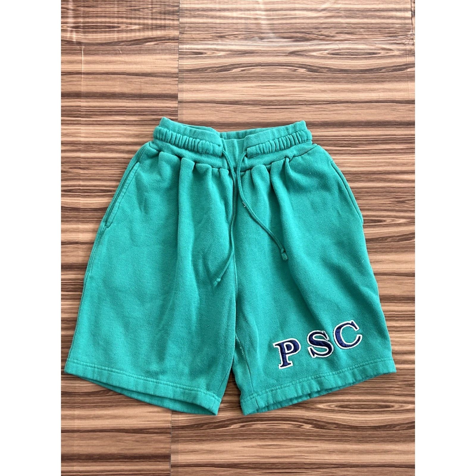Vintage VINTAGE Paris Sport Club Men Sweat Shorts Green Medium Athletic Elastic Waist Pull On Size US 31 - 2 Thumbnail