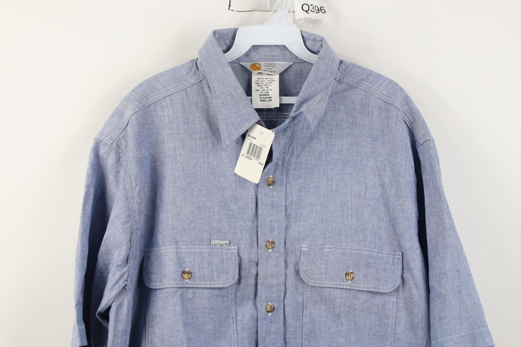 Carhartt Deadstock Vintage 90s Carhartt Chambray Short Sleeve Shirt Size US XL / EU 56 / 4 - 2 Thumbnail