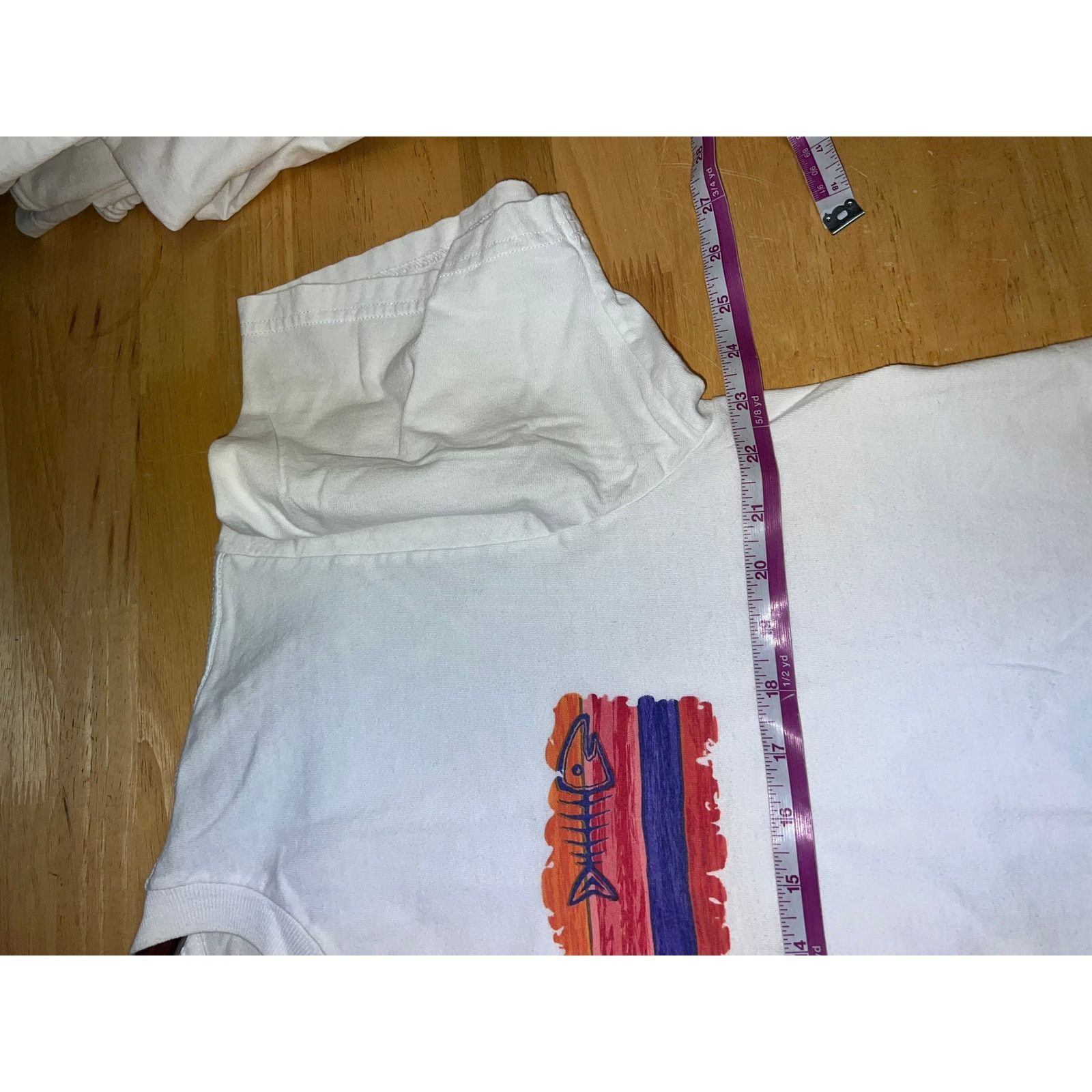 Vintage Vintage Aruba Shirt Fish Bones Sun Miro White Tee 90s XL Size US XL / EU 56 / 4 - 9 Thumbnail