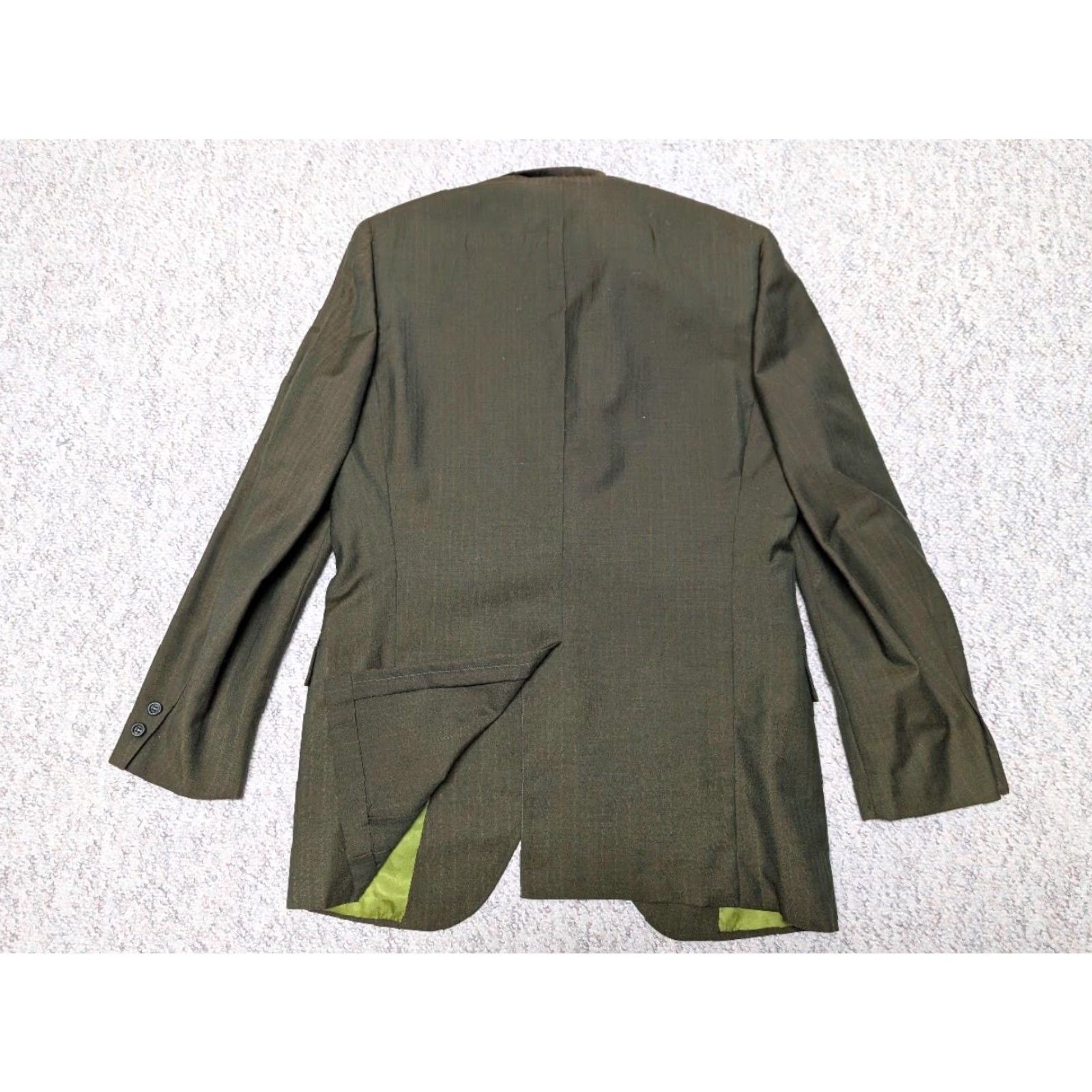 Vintage VINTAGE Hammonton Park 1960s USA SHARKSKIN green 40L blazer Jacket Blazer Men Wool Silk single-breasted peak two-button long Size 40R - 2 Thumbnail