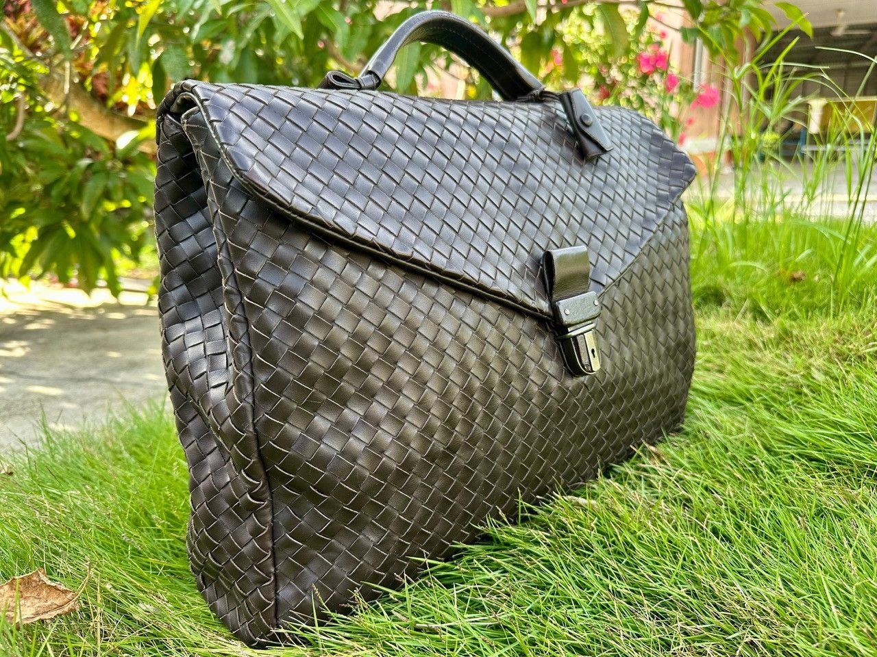 Bottega Veneta Authentic Bottega Veneta Intrecciato Woven Leather Briefcase Size ONE SIZE - 3 Thumbnail