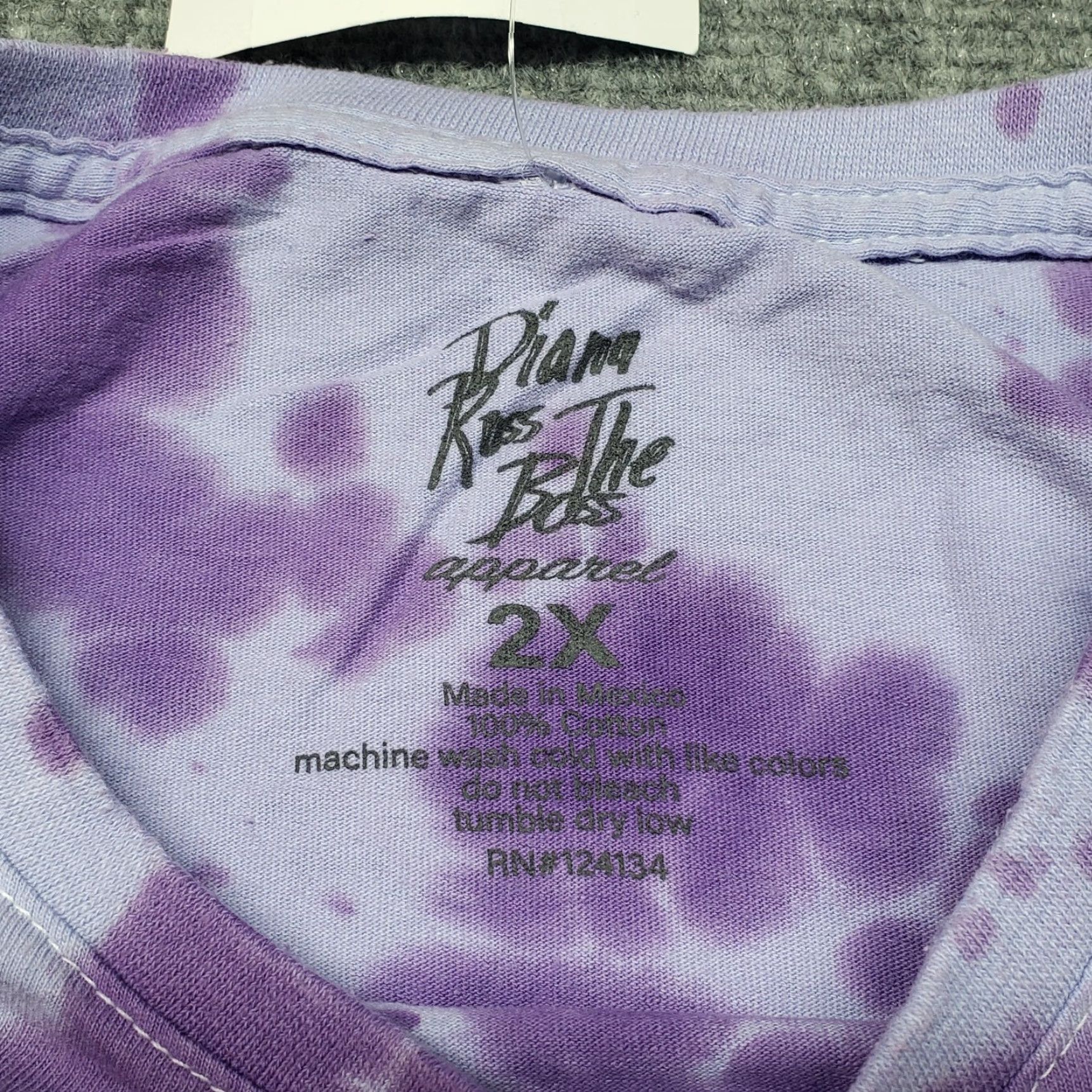 Vintage Rue21 Diana Ross The Boss Apparel T Shirt Womens 2X Purple Graphic Tie Dye New Size XXL / US 16-18 / IT 52-54 - 7 Thumbnail