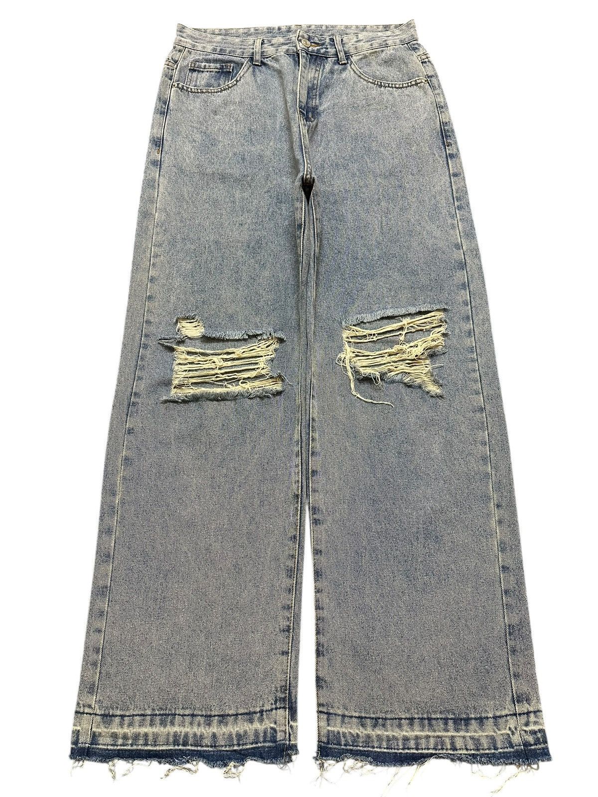 Japanese Brand Vintage Japanese Brand Blue Acid Wash Style Distressed Baggy Size US 32 / EU 48 - 1 Thumbnail