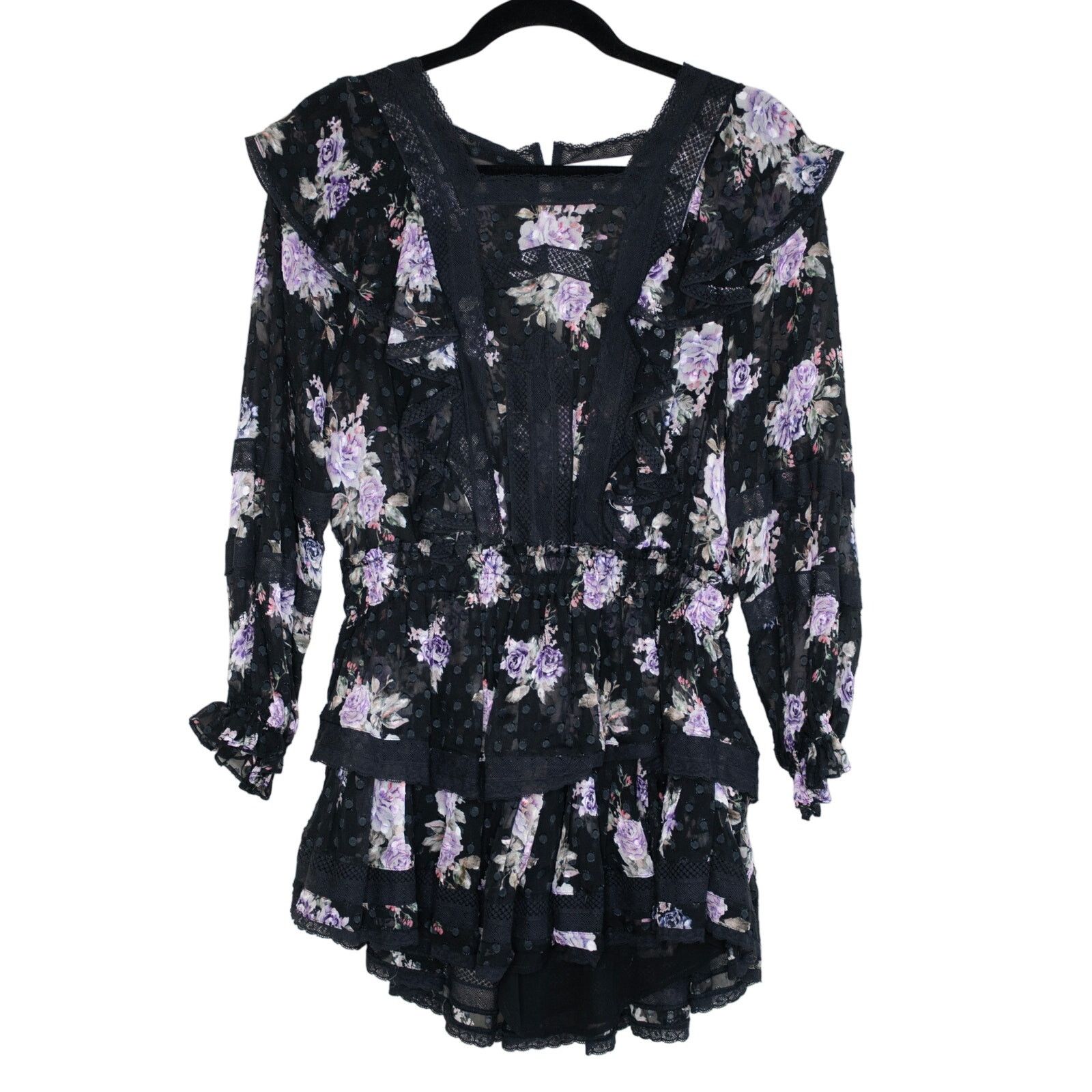 LoveShackFancy LoveShackFancy Minetta Mini Dress Black Size S / US 4 / IT 40 - 1 Thumbnail