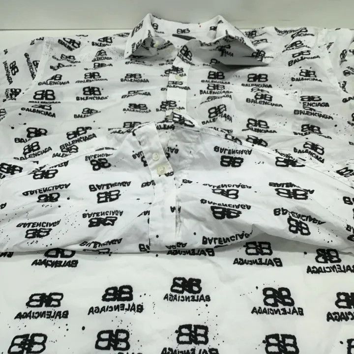 Balenciaga Balenciaga Printed Logo Long Sleeve Shirt 0079-2507 Size S / US 4 / IT 40 - 7 Thumbnail