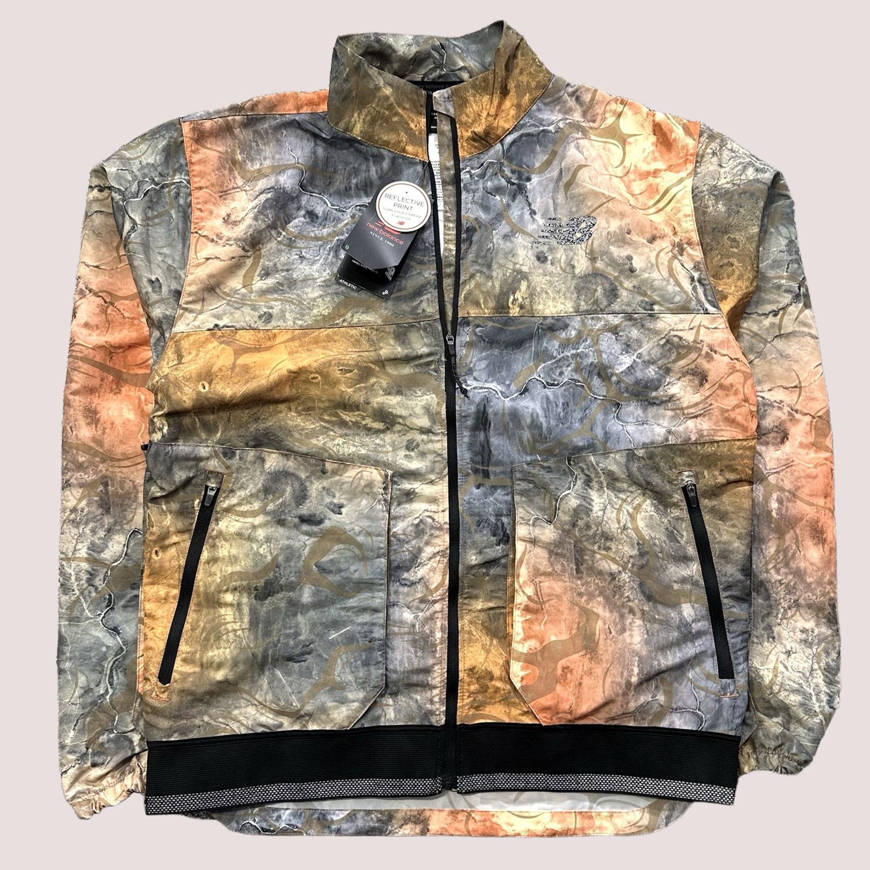 New Balance New Balance Windbreaker Jacket Mens M Wind Water Resistant Zip Short Tie Dye Multicolor Fall Winter Spring Size US M / EU 48-50 / 2 - 1 Thumbnail