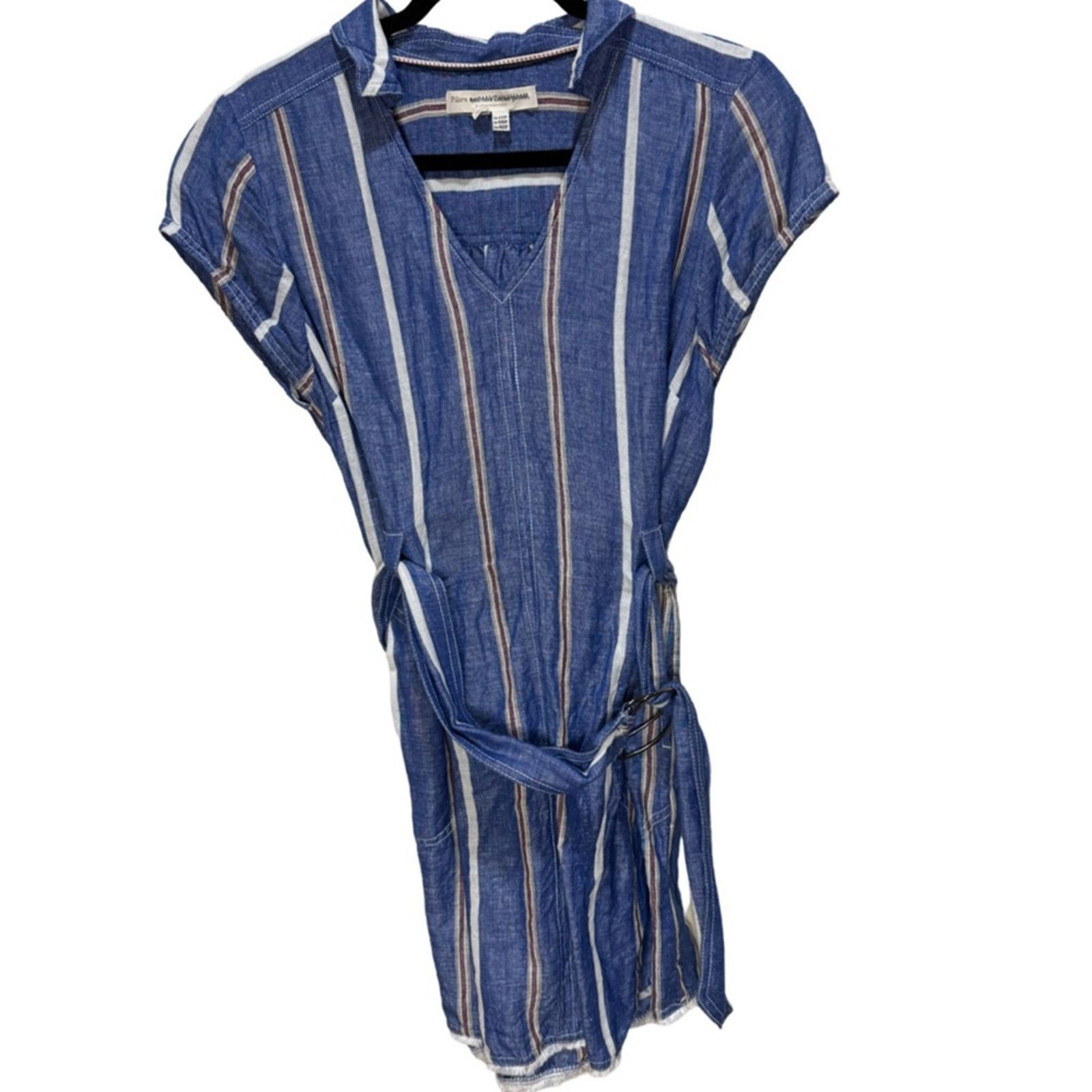 Anthropologie Anthropologie Pilcro‎ Striped Linen Blend Dress Size M / US 6-8 / IT 42-44 - 3 Thumbnail