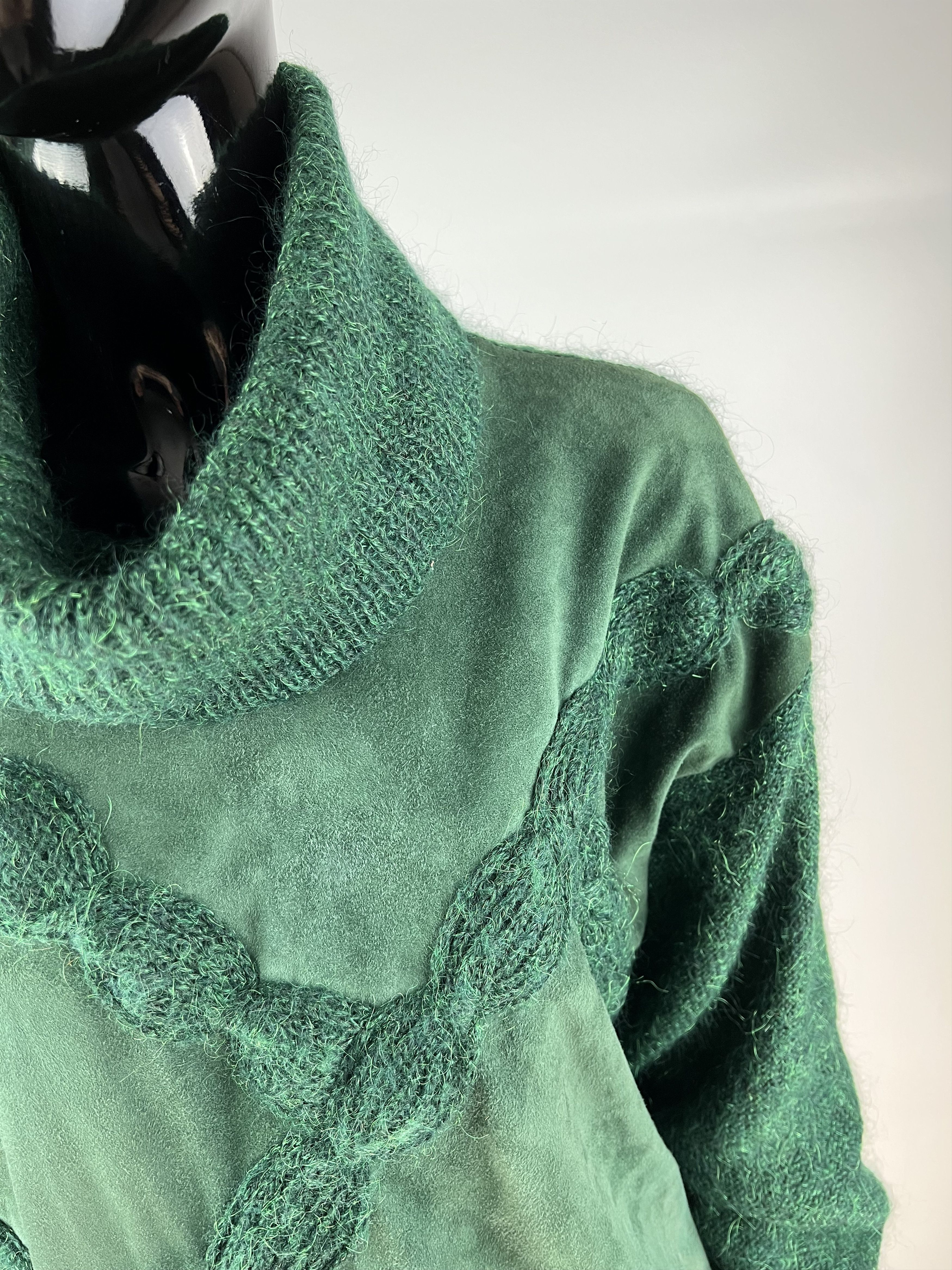 Bruno Magli × Vintage Bruno Magli Rare Suede Mohair Super Kid Turtleneck Sweater Size M / US 6-8 / IT 42-44 - 4 Thumbnail