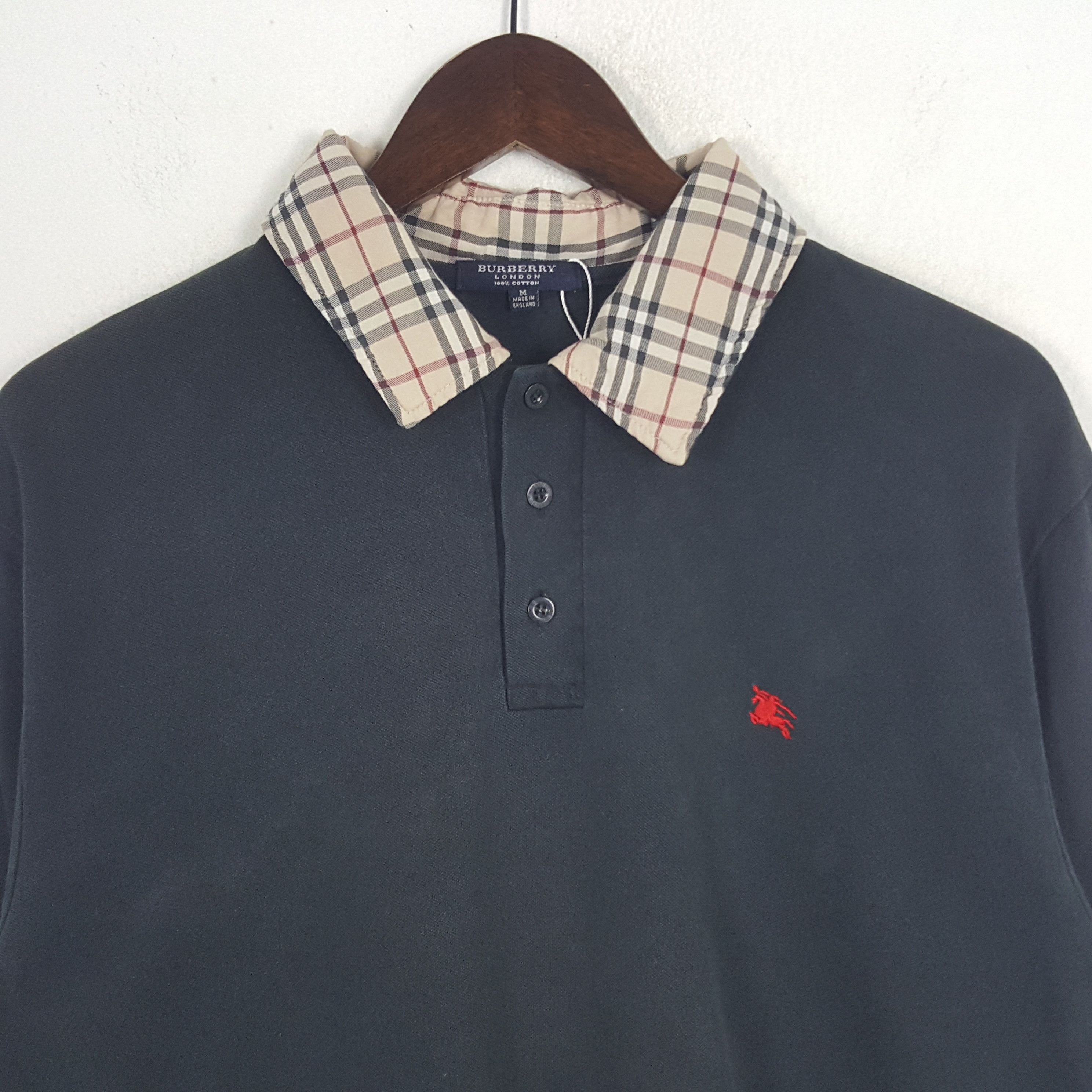 Burberry × Vintage Vintage Burberry London Nova Check Polo Shirt Size US M / EU 48-50 / 2 - 2 Thumbnail