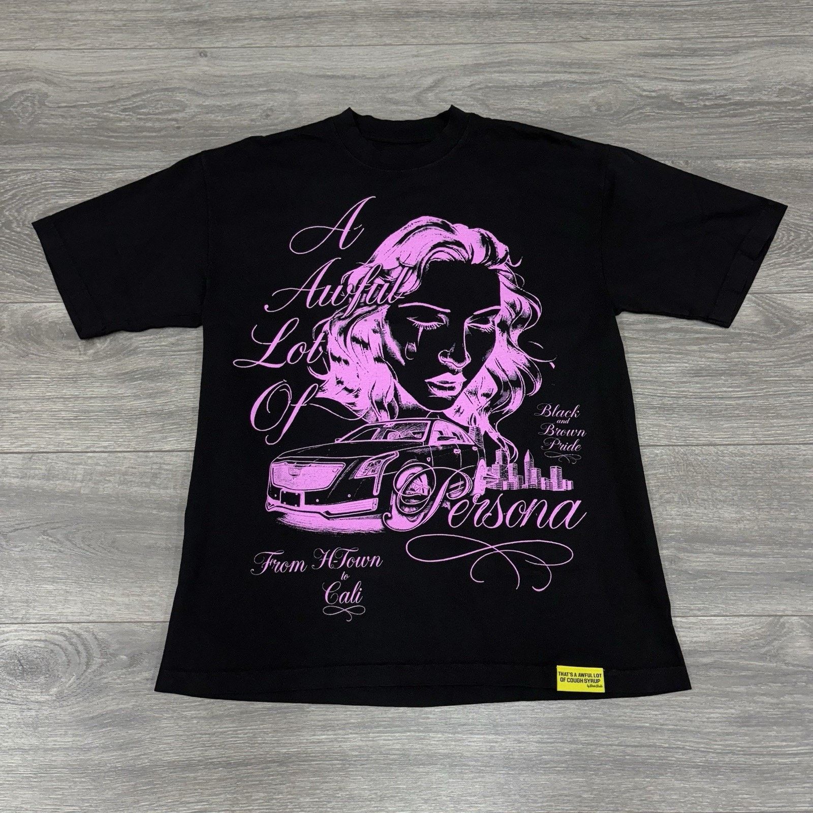 Awful Lot of Cough Syrup Awful Lot Of Cough Syrup X Persona T-Shirt ' Pink ' | NEW! Size US M / EU 48-50 / 2 - 1 Thumbnail