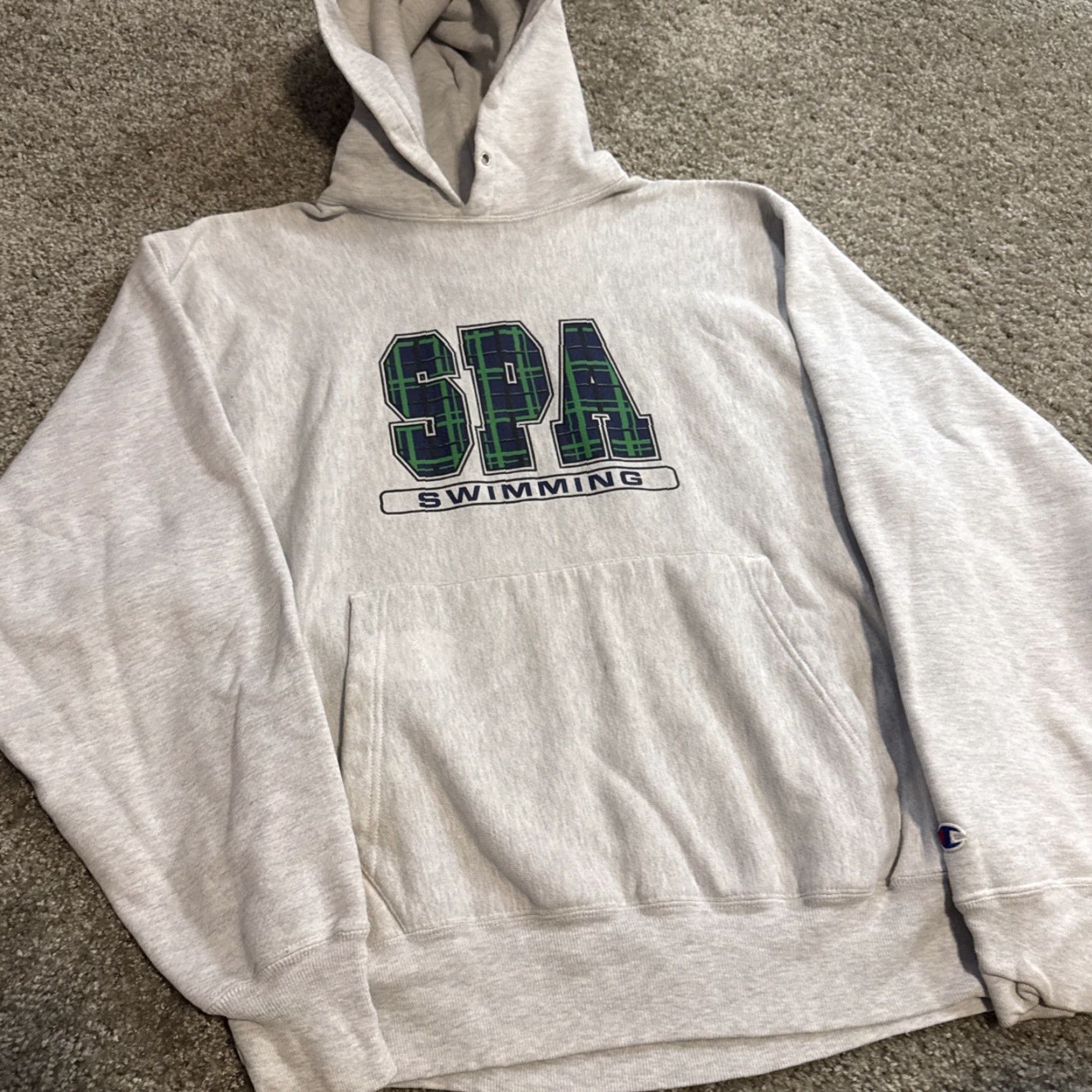 Champion VINTAGE Champion Reverse Weave Hoodie Sweatshirt XL Gray Reversible High School Y2K Champion Unisex Adults Mens Womens Girls Boys Size US XL / EU 56 / 4 - 5 Thumbnail