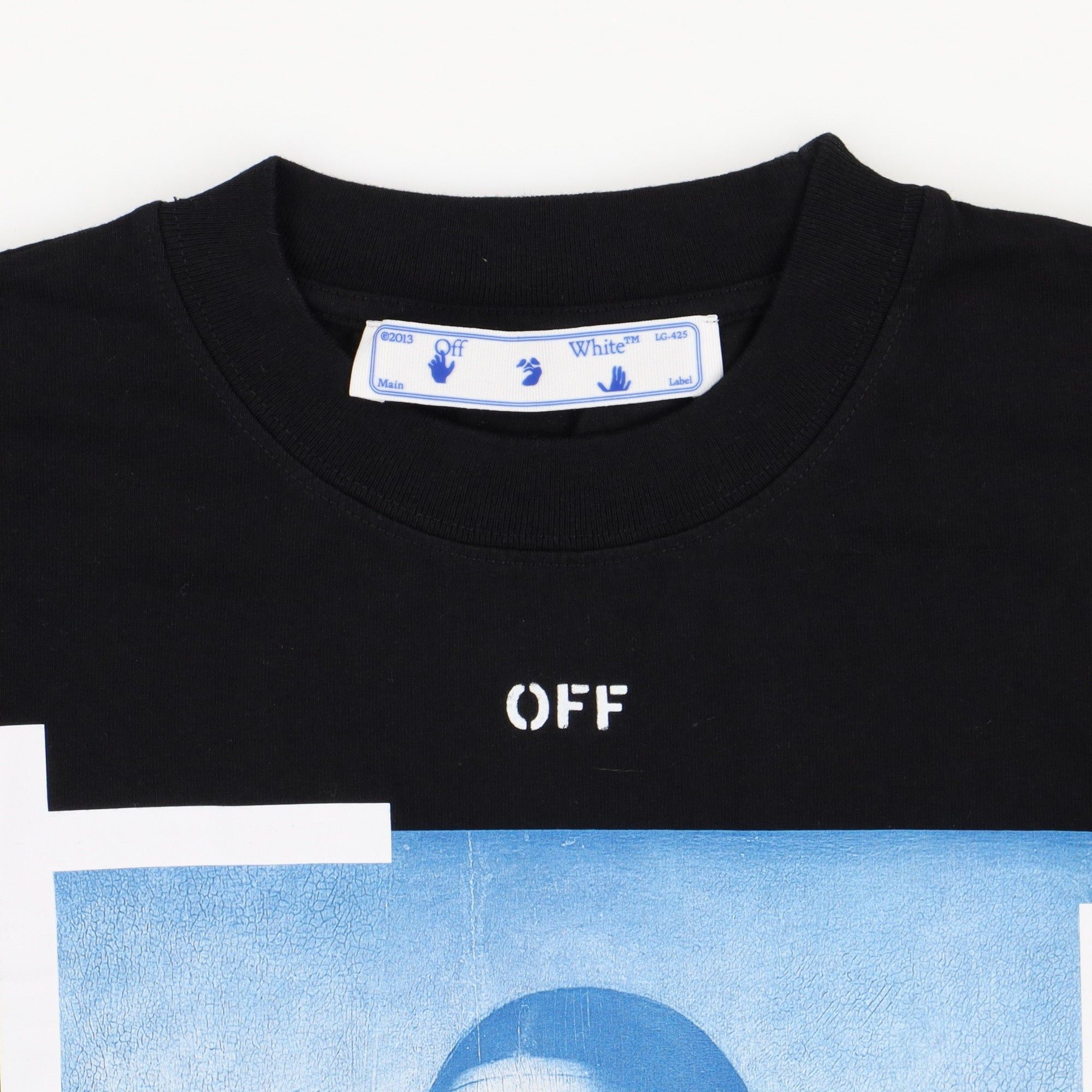 Off-White Black and Blue Mona Lisa Logo T-Shirt Size US XXS / EU 40 - 4 Thumbnail