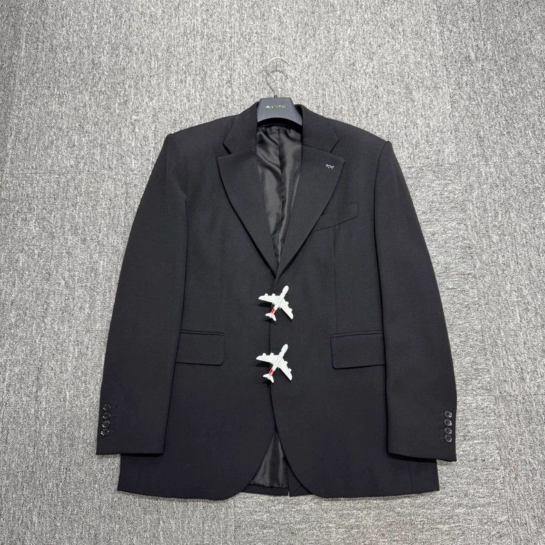 Louis Vuitton louis vuitton Wool suit with metal airplane button suit 25 Size 46R - 3 Thumbnail