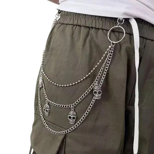 WT02 Unisex 3 Layer Skull Head Wallet Keychain Size ONE SIZE - 3 Thumbnail
