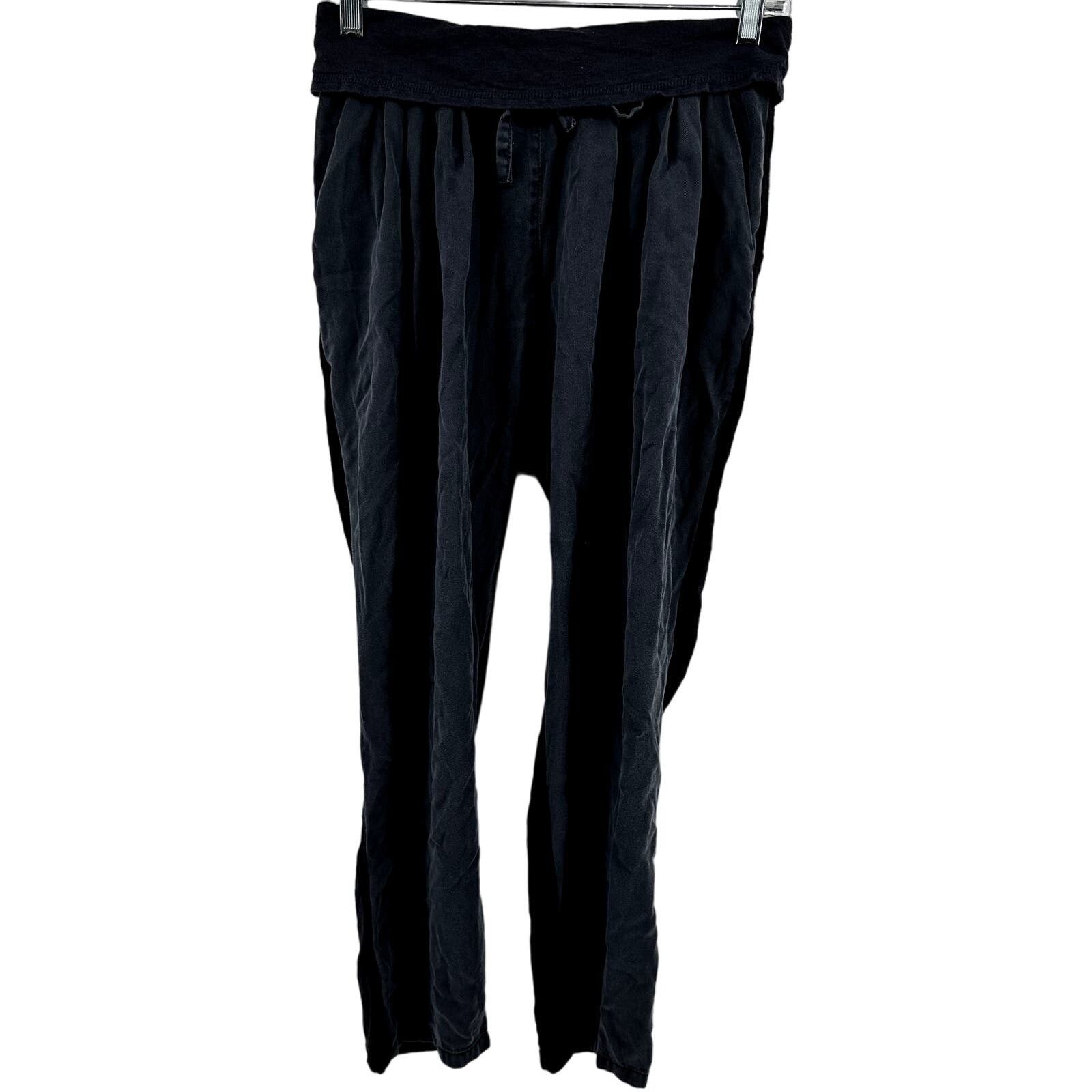 Other Sundance Pants Drawstring Fold Over Straight Pockets Black S Size 28" / US 6 / IT 42 - 1 Thumbnail