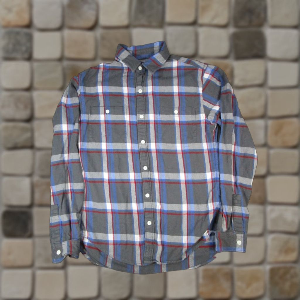 Bonobos Bonobos Flannel Shirt Mens Gray Blue Red Medium Cotton Button Up Size US M / EU 48-50 / 2 - 1 Thumbnail