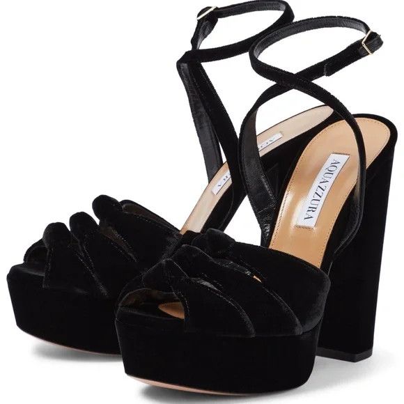 Aquazzura o1srvl11e1024 Platforms in Black Size US 7 / IT 37 - 1 Thumbnail
