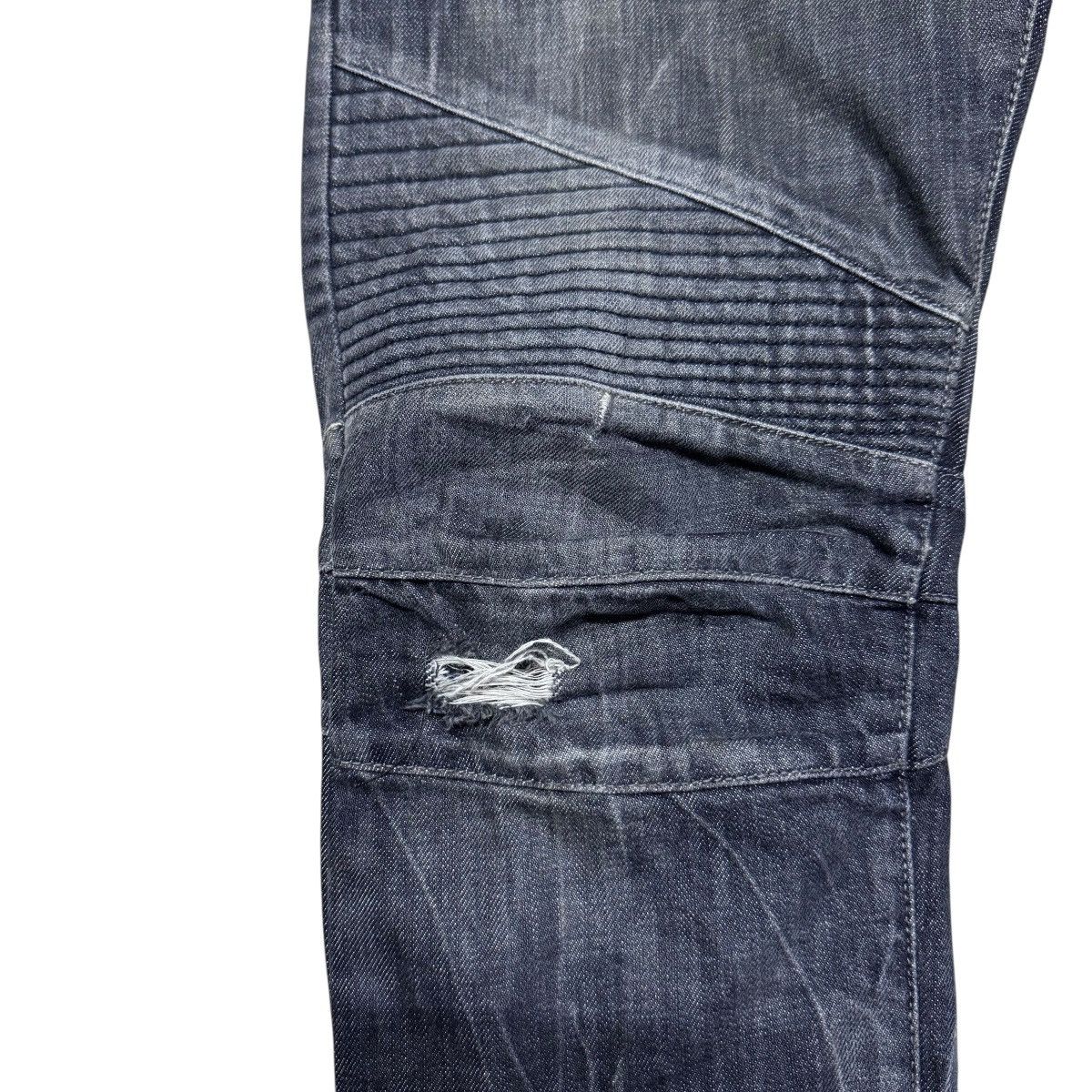Balmain Decarnin era Classic Balmain Black Biker Jeans Distressed Size US 31 - 6 Thumbnail