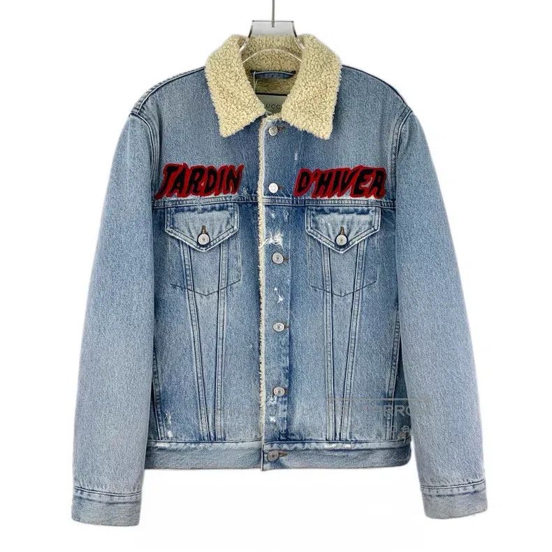 Gucci Gucci Blue heavy industry diamond embroidered cotton lapel Size M / US 6-8 / IT 42-44 - 1 Thumbnail