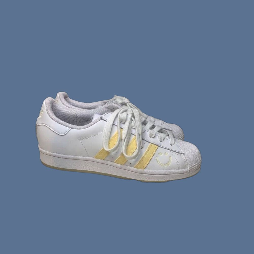 Adidas adidas Original Superstar Sneakers Womens White Yellow GY2073 9.5 US Leather Lace Up Shoes Size US 10 / IT 40 - 1 Thumbnail