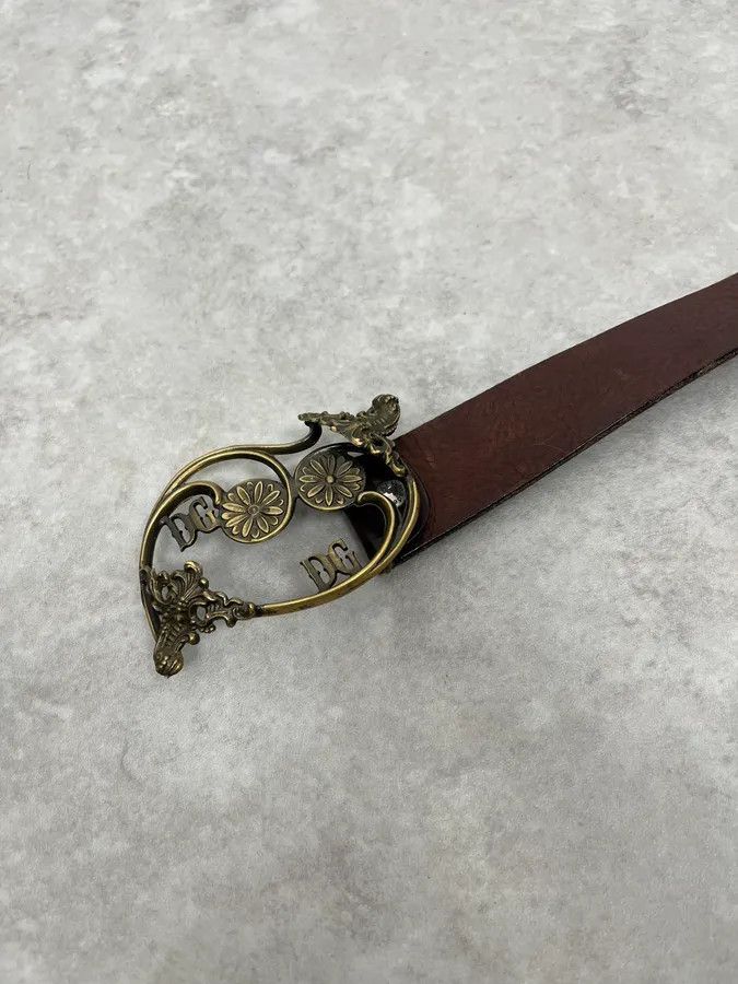 Dolce & Gabbana 2000s Dolce & Gabbana Antique Brown Leather Belt Size ONE SIZE - 5 Thumbnail