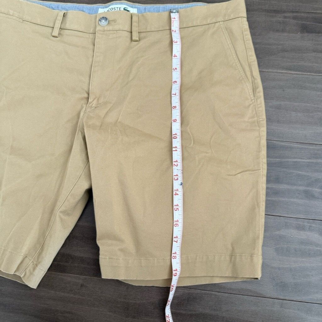 Lacoste Lacoste Shorts Mens 42 Tan Flat Front Chino Slim Fit Size US 42 / EU 58 - 7 Thumbnail