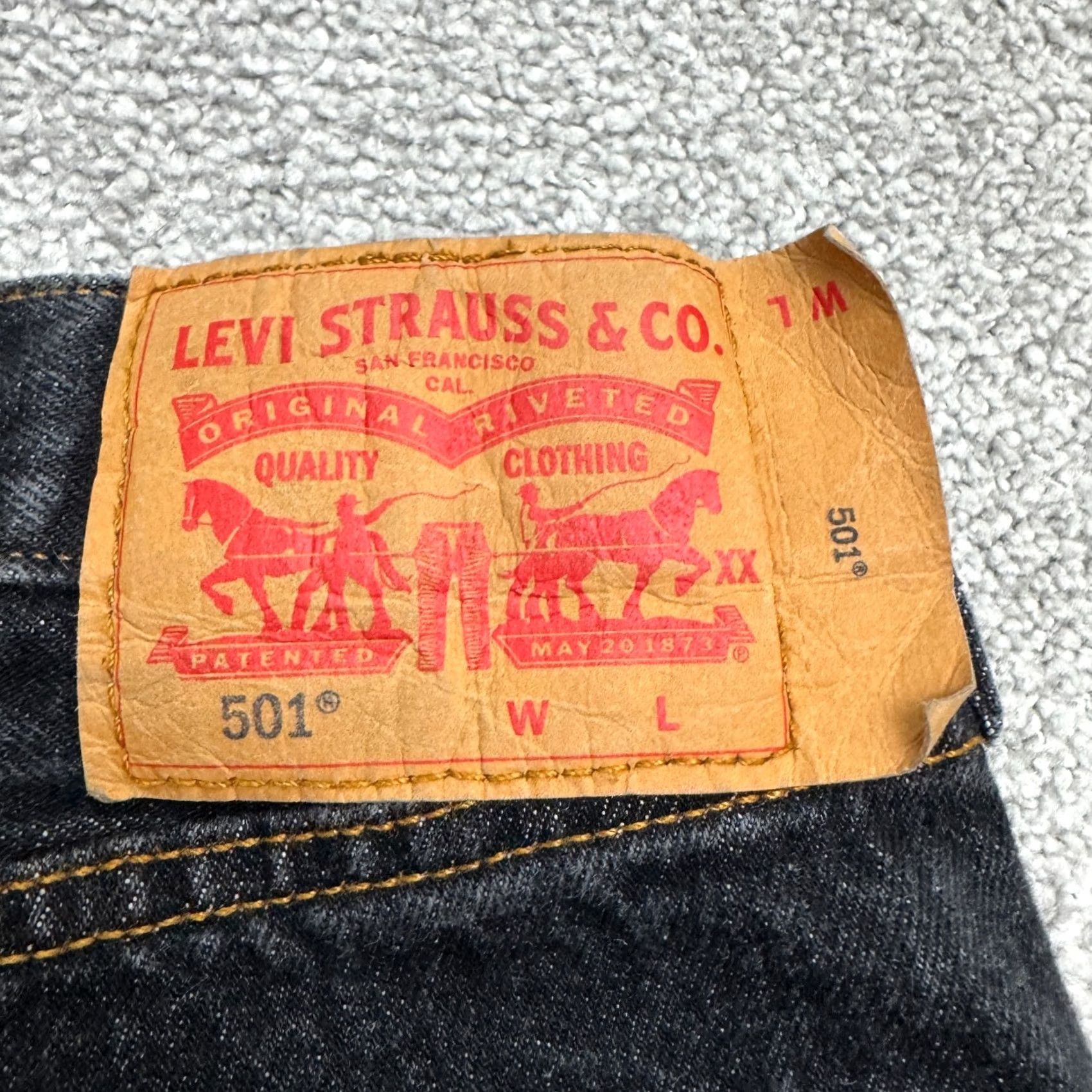 Levi's Levi's 501 Original Fit Straight Leg Button Fly Denim Jeans Men 48x34 Tall Black Size US 32 / EU 48 - 3 Thumbnail