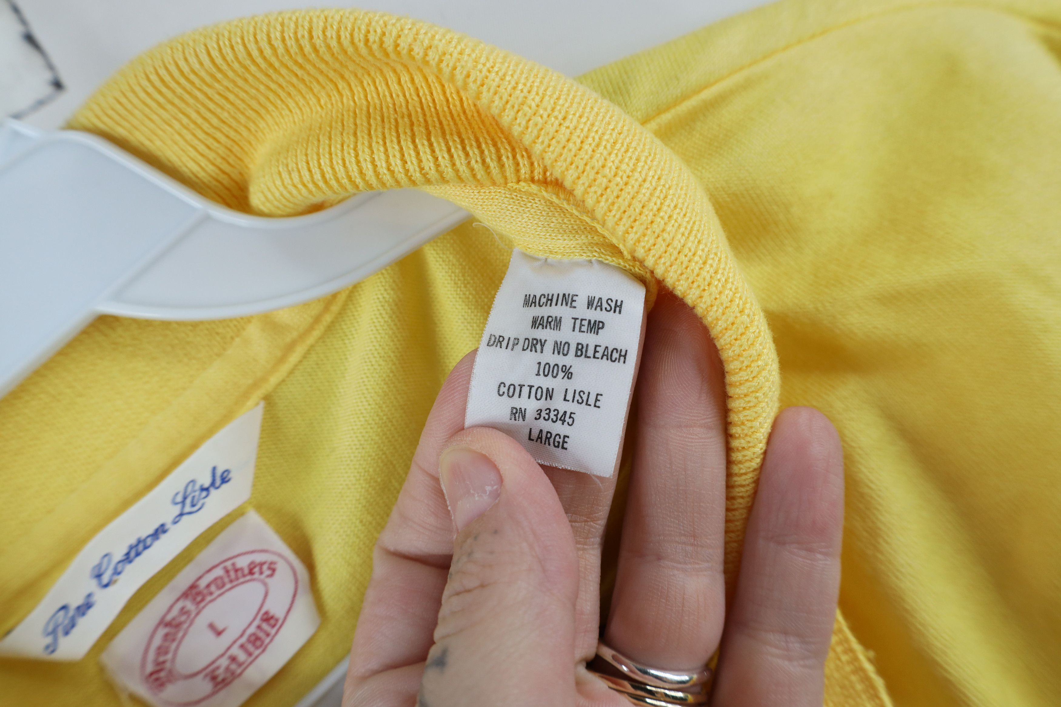 Brooks Brothers × Vintage Vintage 60s 70s Brooks Brothers Lisle Long Sleeve Polo USA Size US L / EU 52-54 / 3 - 9 Thumbnail