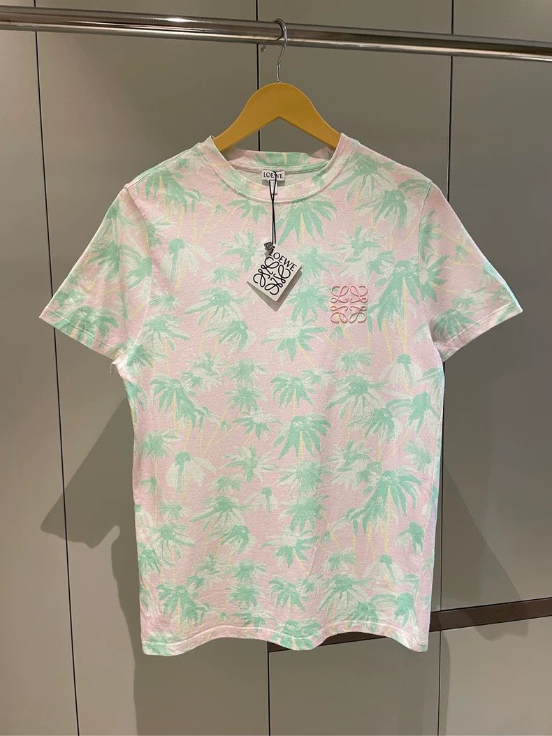 Loewe LOEWE Pink and green coconut tree printed tie-dye short sl Size M / US 6-8 / IT 42-44 - 1 Thumbnail