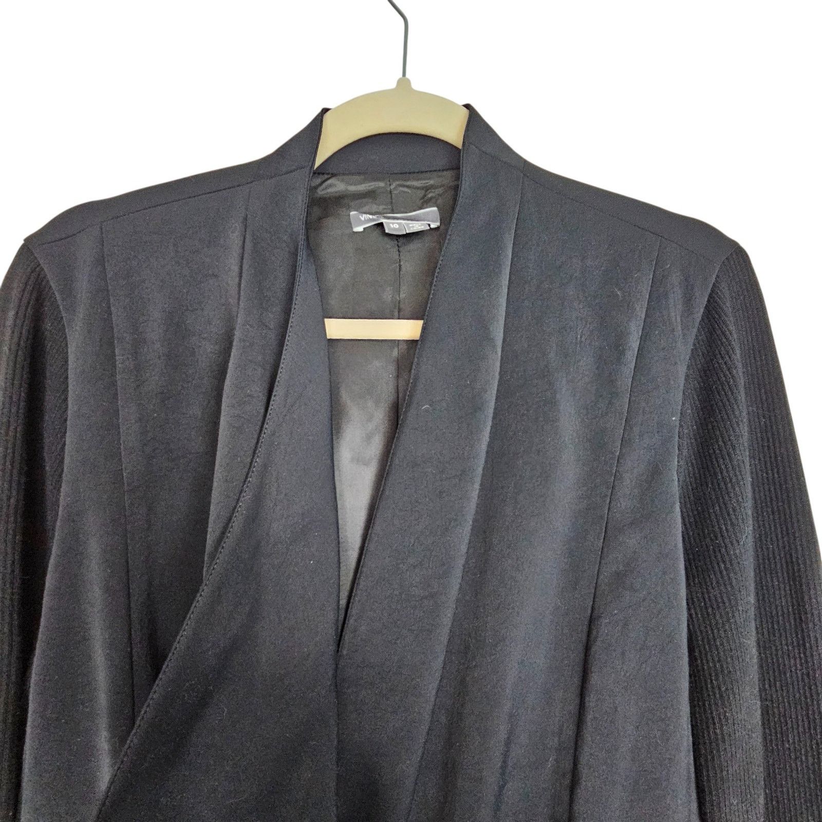 Vince Vince Womens Drapey Mixed Media Sweater Blazer 10 Designer Size L / US 10 / IT 46 - 2 Thumbnail