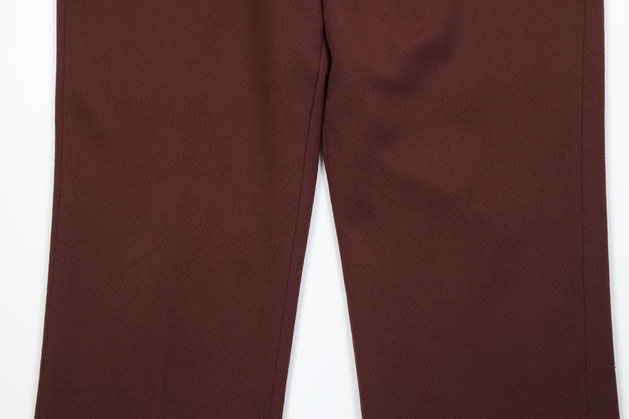 Vintage Vintage 70s Streetwear Wide Leg Chino Pants Burgundy USA Size US 40 / EU 56 - 3 Thumbnail