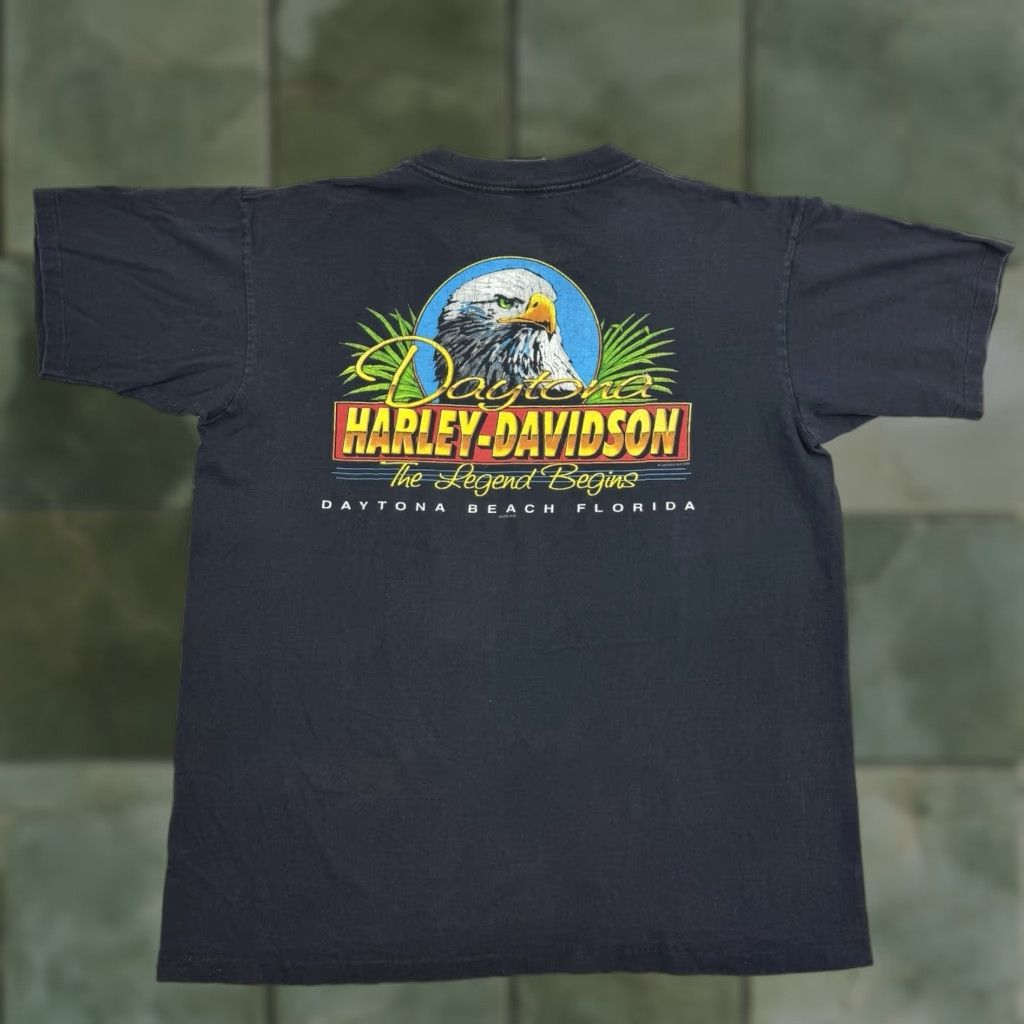 Harley Davidson VINTAGE Harley-Davidson T Shirt Adult Large Daytona Beach Eagle Legend 90s USA Harley-Davidson Shirt Adult Large Black Eagle 90s USA Mens Size US L / EU 52-54 / 3 - 1 Thumbnail