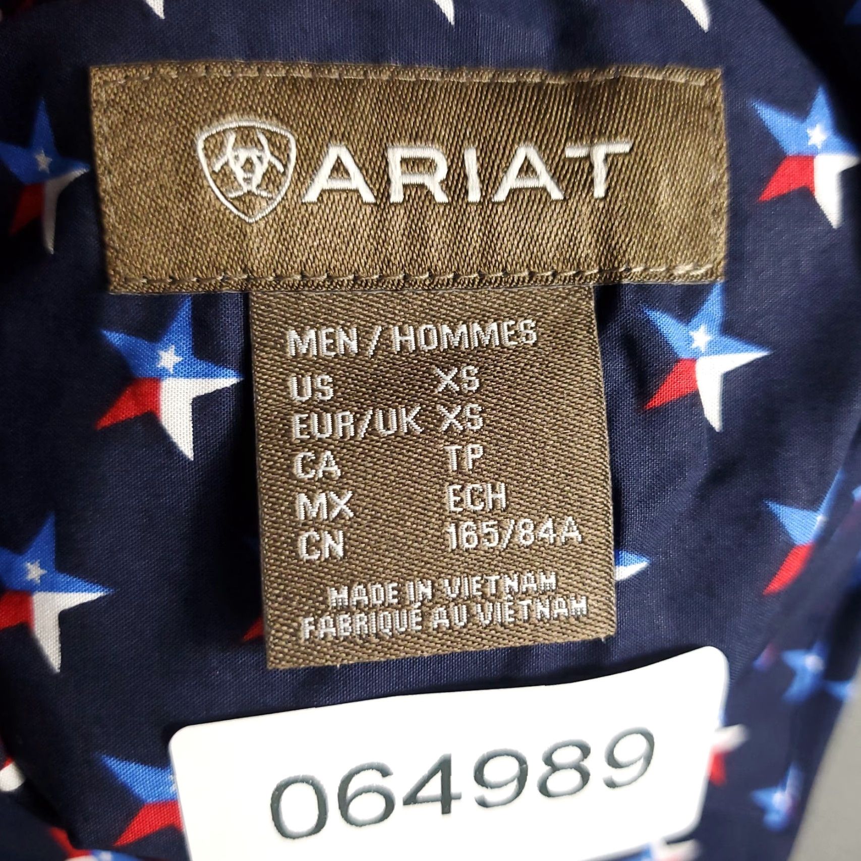 Ariat Ariat Shirt Mens XS Blue Western Pearl Snap Button Long Sleeve Star Print Officials? Size US XS / EU 42 / 0 - 7 Thumbnail