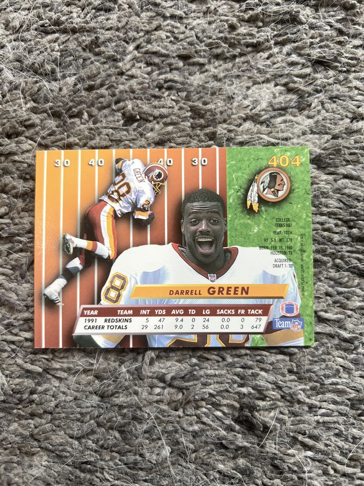NFL 1992 Fleer Ultra #404 Darrell Green Card Size ONE SIZE - 2 Thumbnail