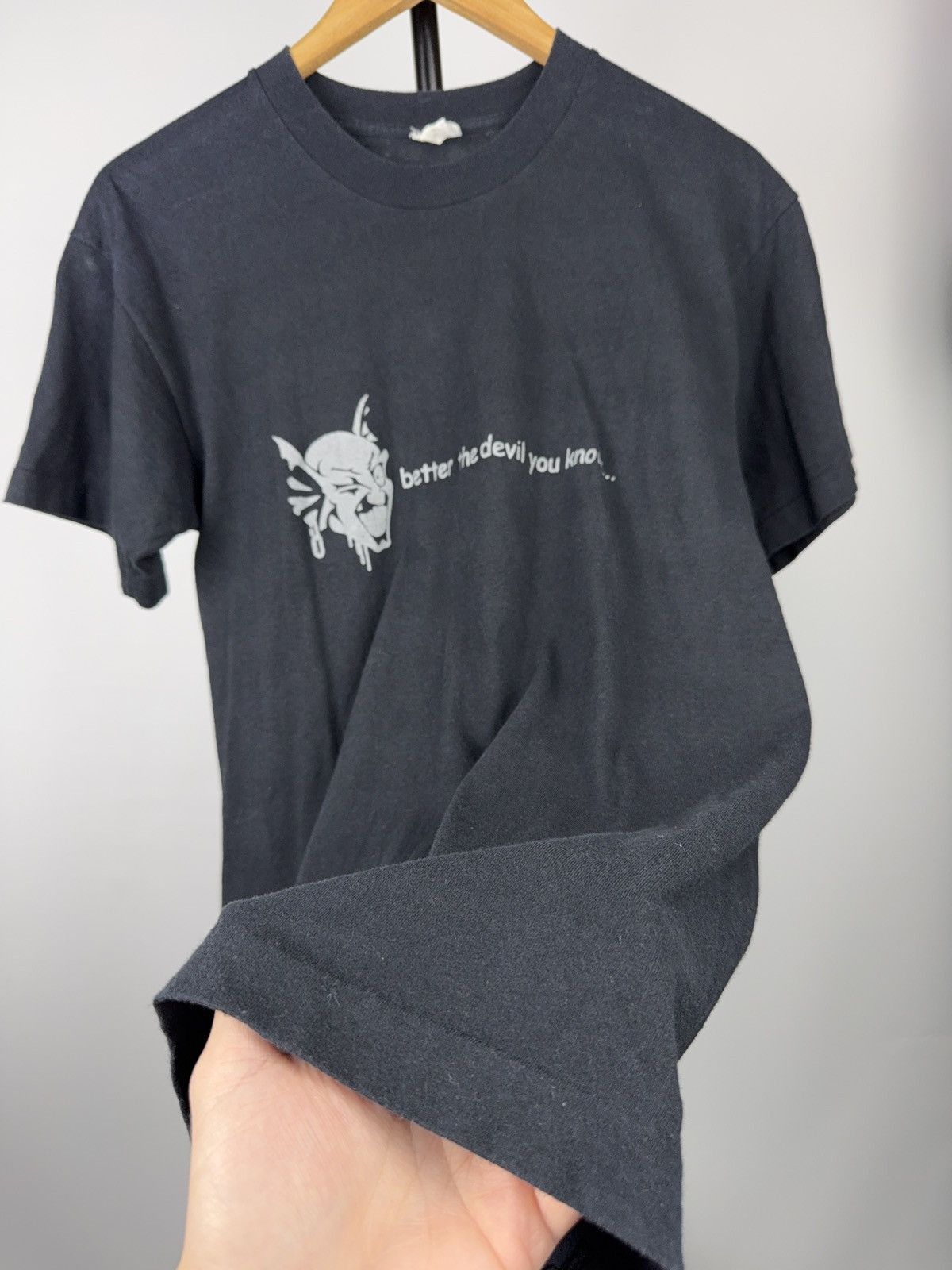 Vintage 90s Vintage Gothic “Better The Devil You Know” Darkwear Tee Size US M / EU 48-50 / 2 - 8 Thumbnail