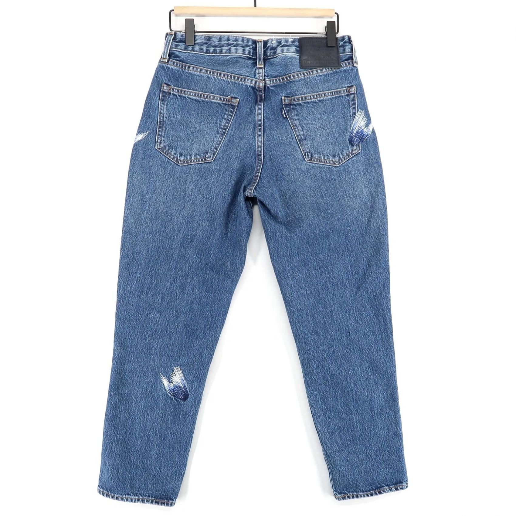 Levi's Levis Made & Crafted Jeans Mens 29 Blue Draft Wide Taper Crop Distressed Cotton Size US 29 - 2 Thumbnail