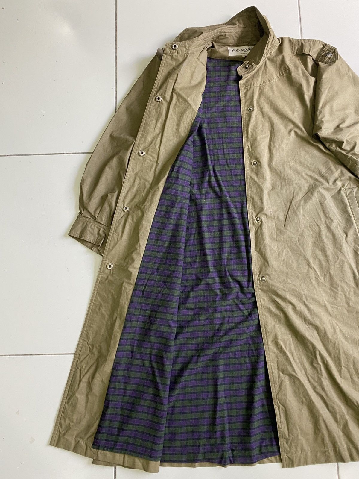 Yves Saint Laurent Vintage 80s Yves Saint Laurent Linen Long Men Jacket Size US M / EU 48-50 / 2 - 5 Thumbnail