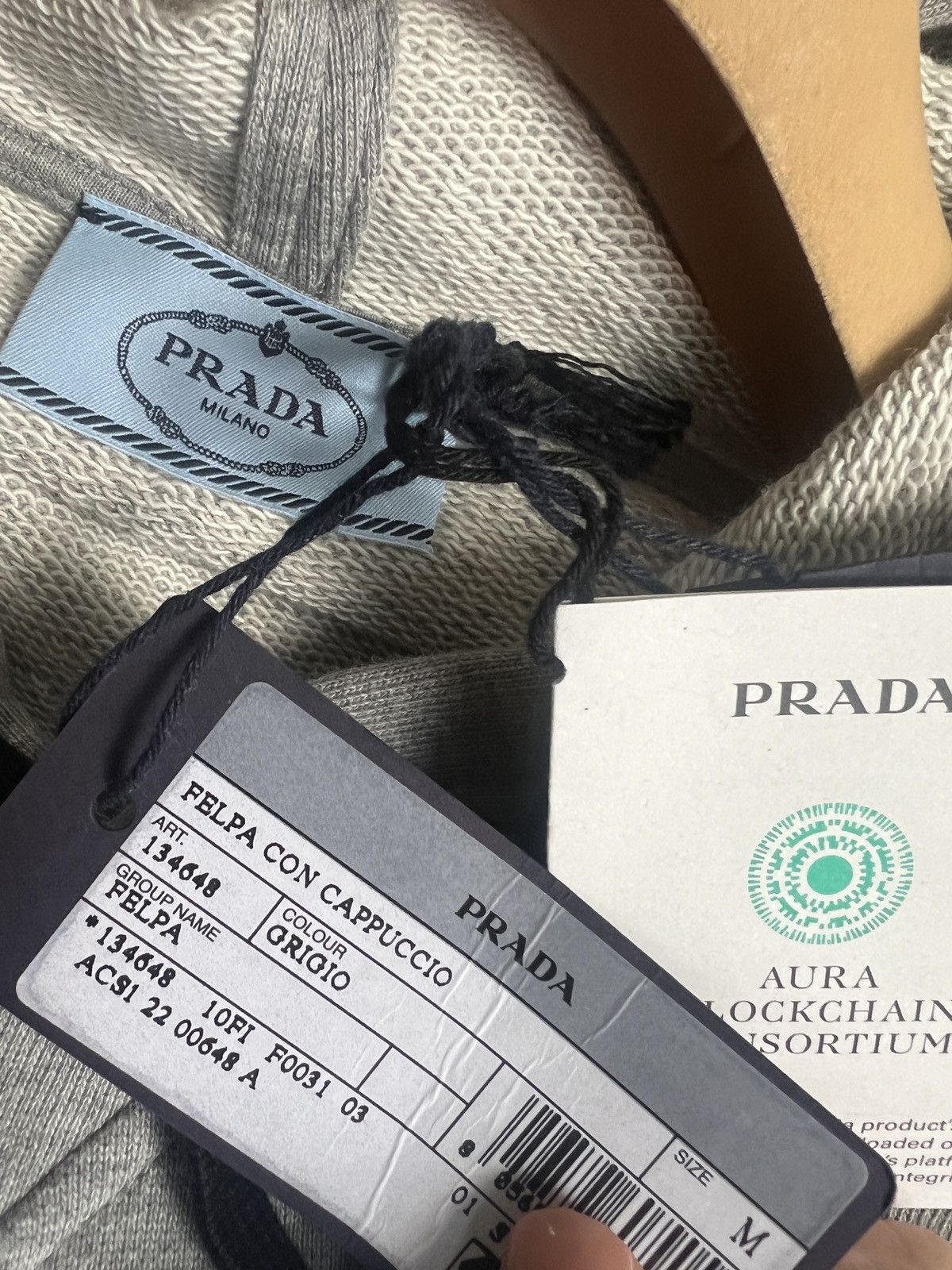 Prada 🔺Prada Grey Hoodie cropped sweater Size US XXS / EU 40 - 6 Thumbnail
