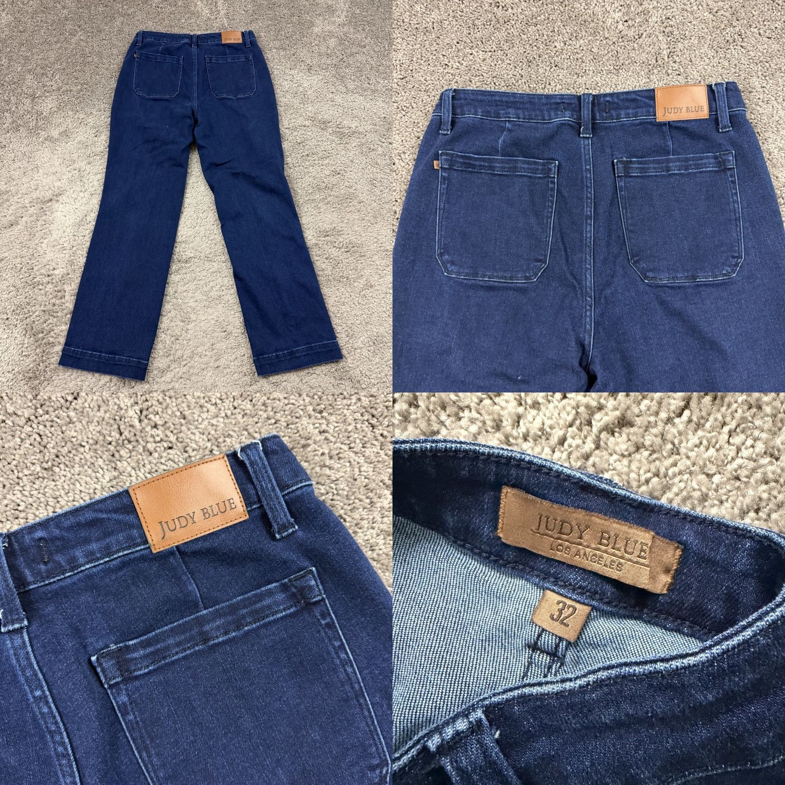 Vintage Judy Blue Jeans Women 32 Straight High Rise Dark Wash 32x29 Denim Size 24" / US 00 / IT 34 - 8 Thumbnail