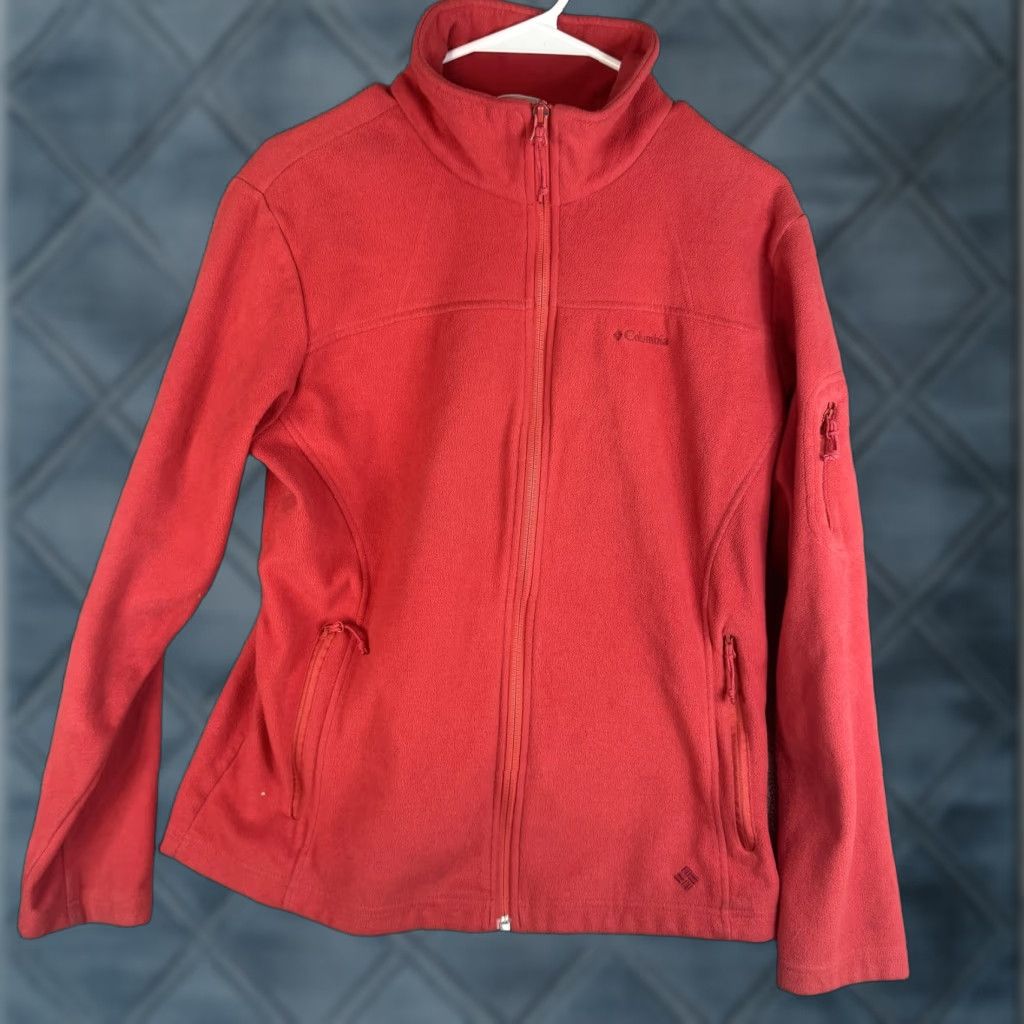 Vintage Columbia Fleece Jacket Womens Large Red Full Zip Pockets Outdoor Wear Size L / US 10 / IT 46 - 1 Thumbnail