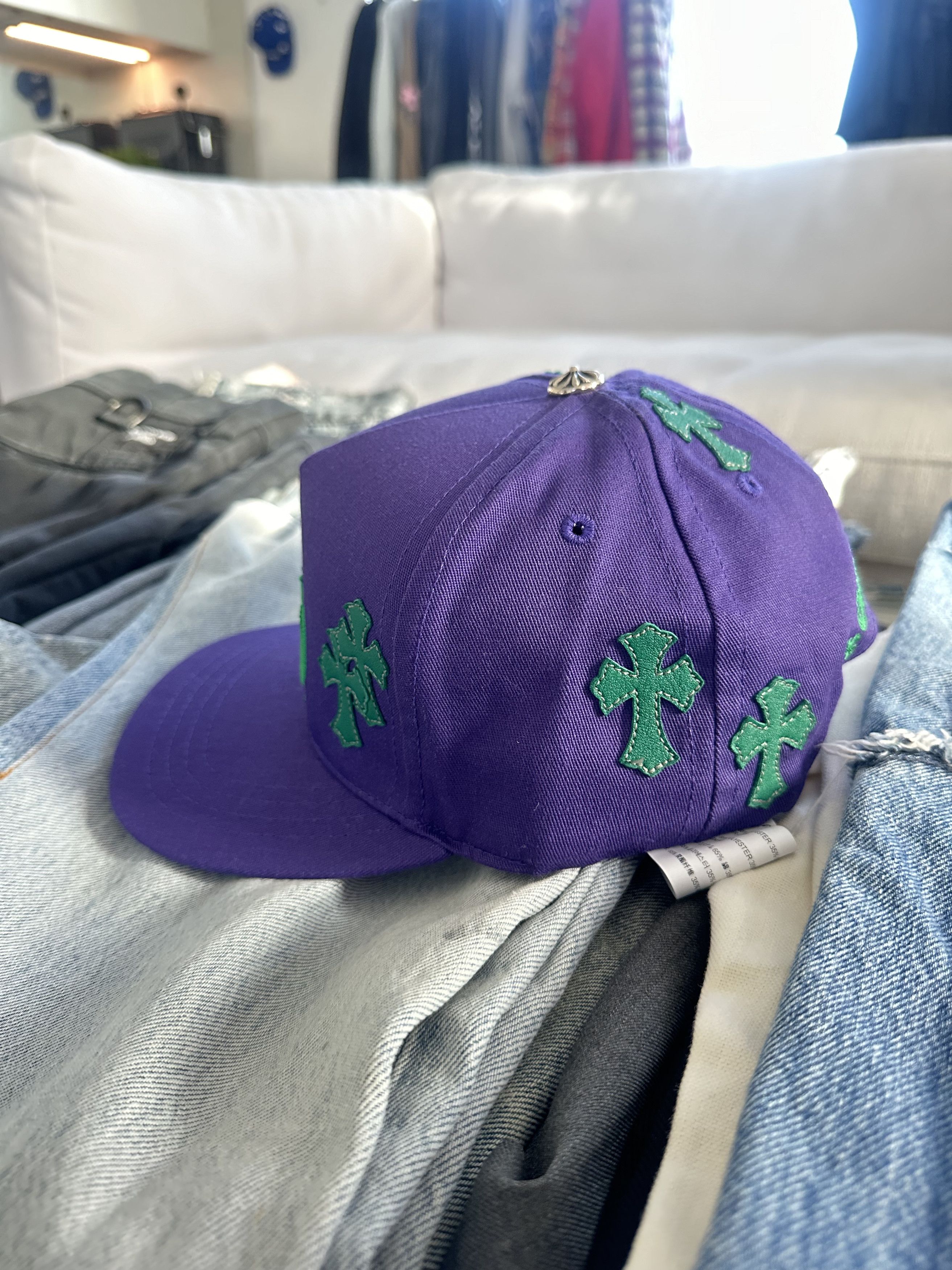 Chrome Hearts PURPLE CROSS HAT Size ONE SIZE - 9 Thumbnail
