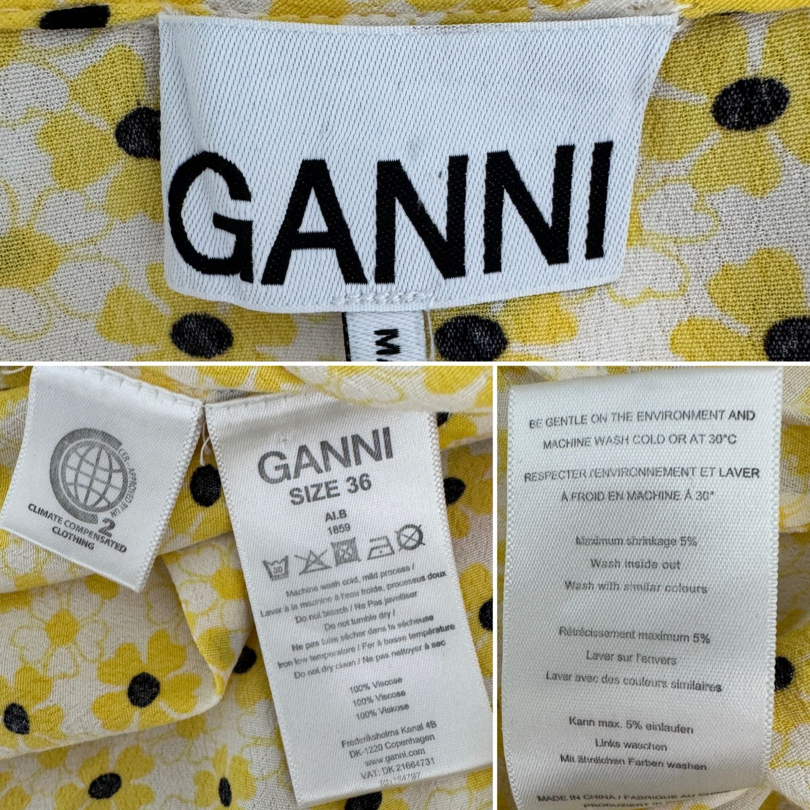 Ganni Ganni Sunflower Polkadot Wrap Dress Pippa Middleton 36 US 4 Size S / US 4 / IT 40 - 15 Thumbnail