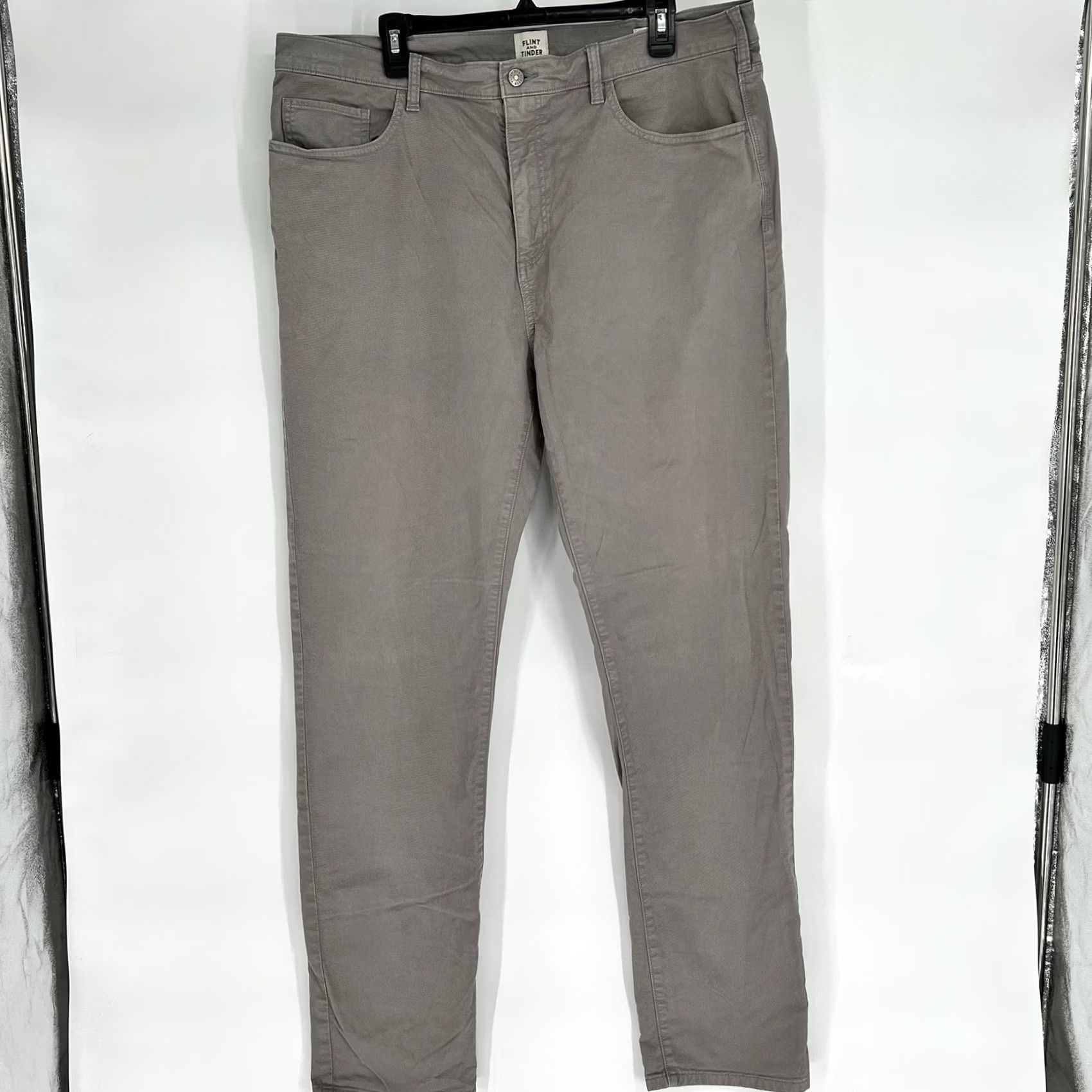Flint And Tinder Flint and Tinder 365 5-Pocket Pant Mens Beige Tan Tapered Flat Front 5-Pocket Chino Pants 38x34 Regular Rise Mid-Patrick? Size US 38 / EU 54 - 2 Thumbnail