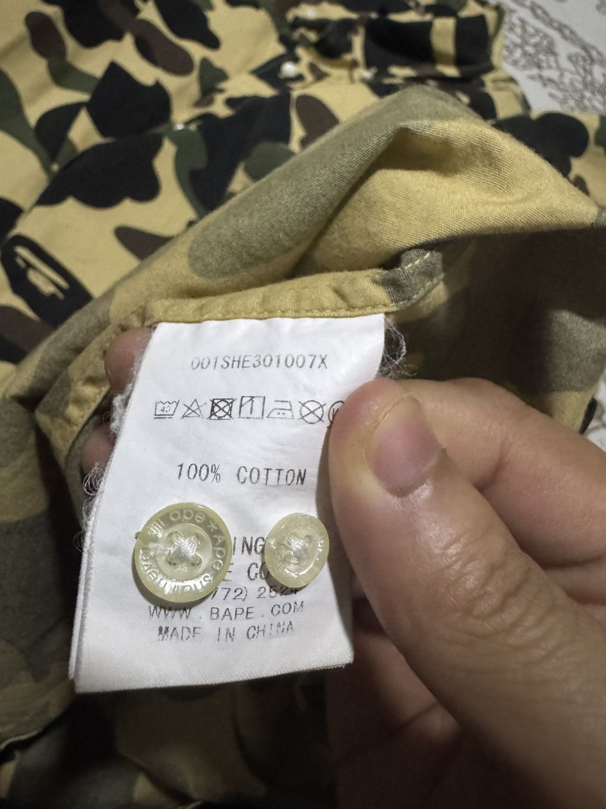 Bape OG A Bathing Ape 1st Camo BD L/S Spellout Shirt Size US XL / EU 56 / 4 - 9 Thumbnail