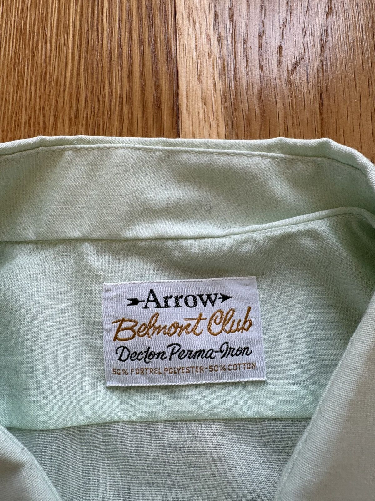 Arrow Arrow Belmont Club Vintage 50s Mint Green Dress Shirt 17 35 Size US L / EU 52-54 / 3 - 4 Thumbnail